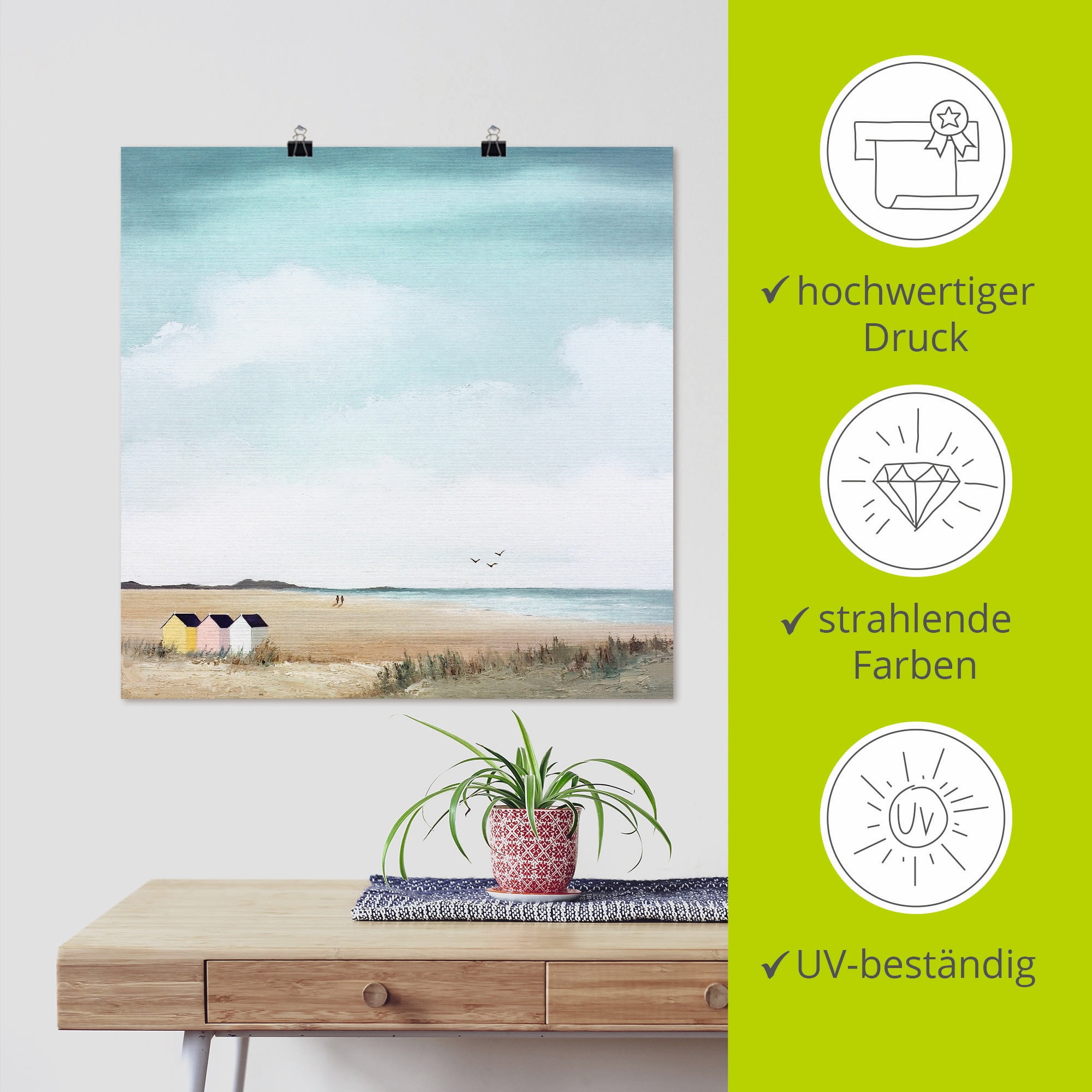 Artland Wandbild »Sonniger Morgen III«, Strand, (1 St.), als Leinwandbild, Poster in verschied. Größen