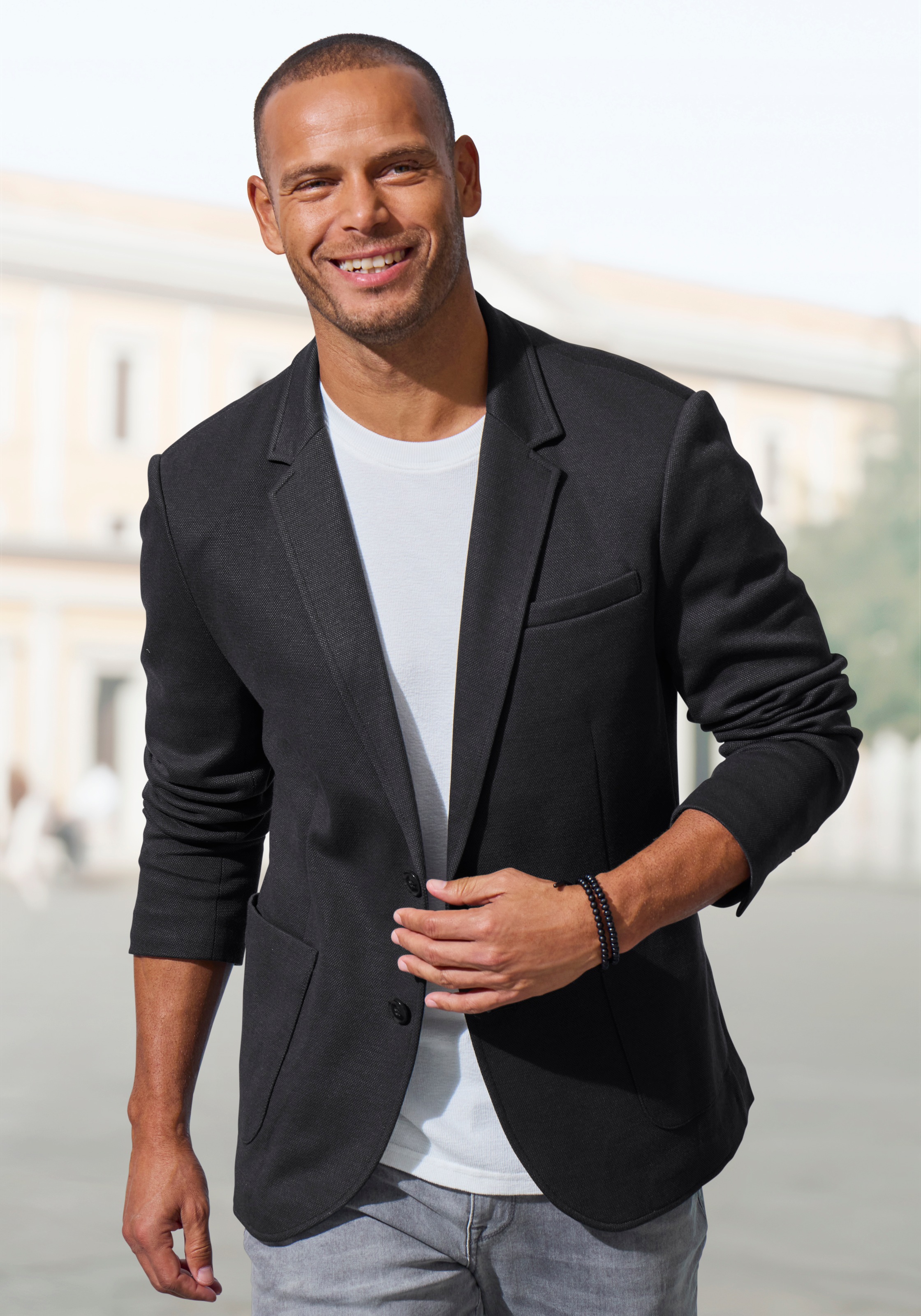 John Devin Sakko "aus elastischer Jersey Pikee-Qualität" lässiges Stretchsa günstig online kaufen