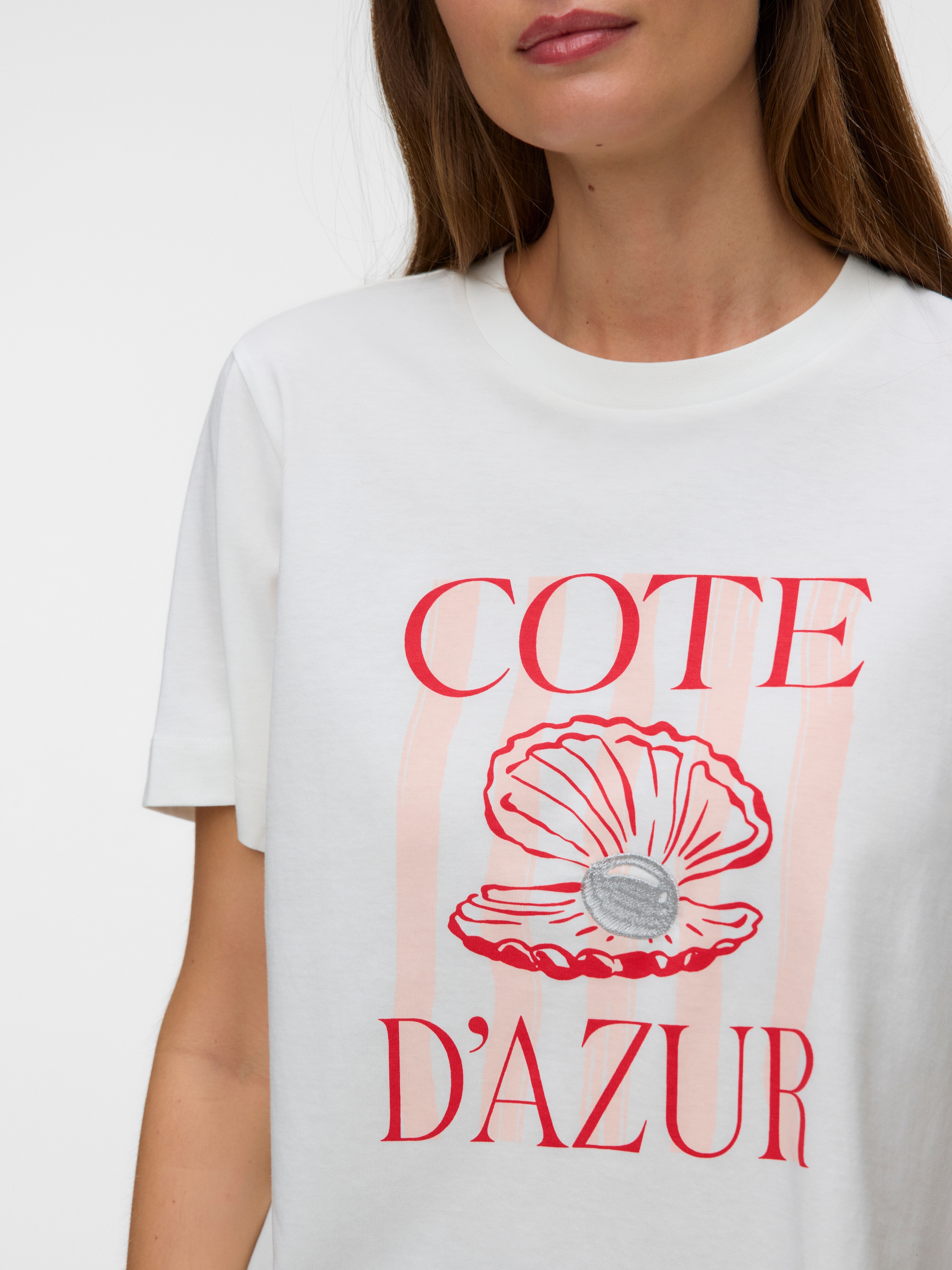 Vero Moda T-Shirt »VMGINA METTE SS TOP BOX JRS« Baumwolle