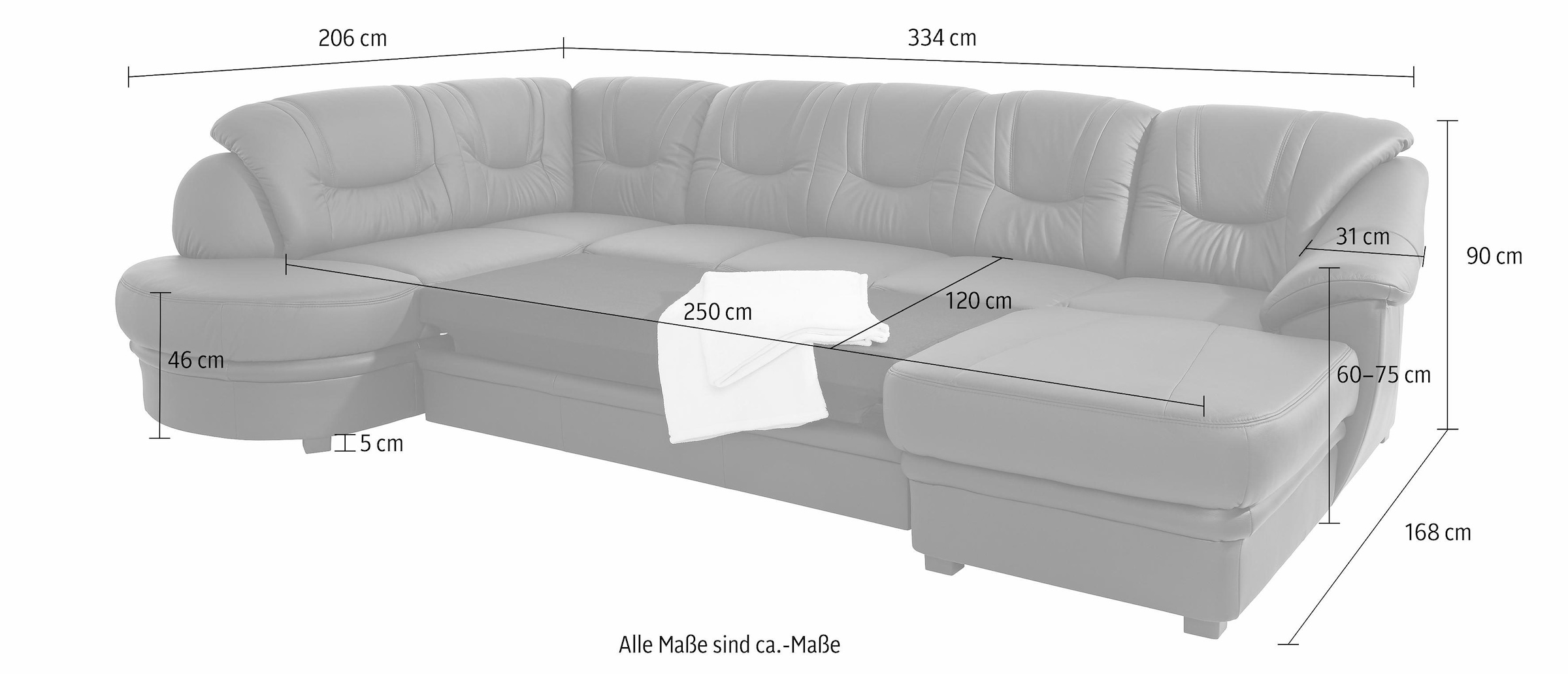 sit&more Wohnlandschaft »Savoni U-Form«, wahlweise mit Bettfunktion