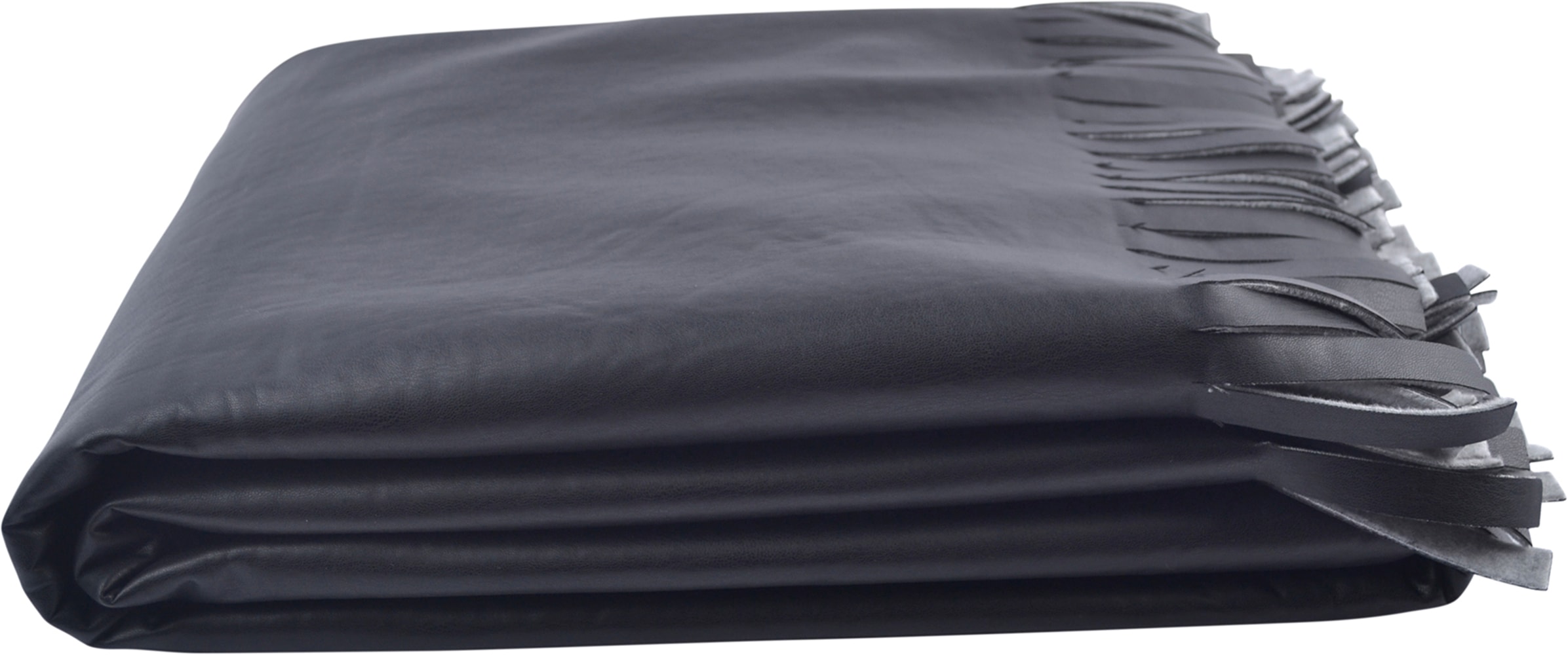 ZOEPPRITZ1828 Wohndecke "Soft-Vegan Fringe" edle Doubleface Kunstlederdecke