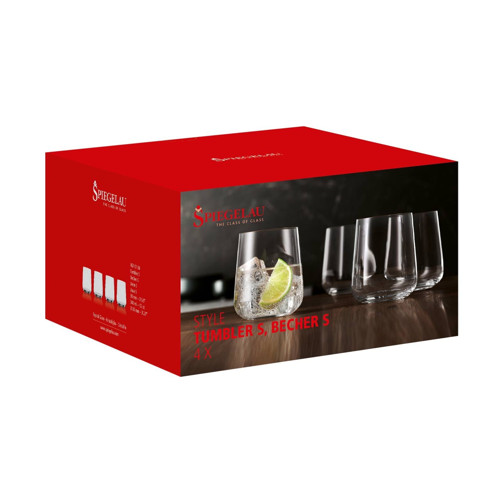 SPIEGELAU Glas, Trinkbecher »Style«, 340 ml, 4er Set
