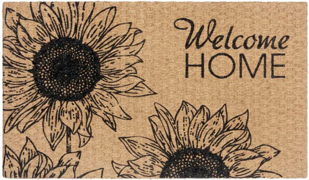 HANSE Home Fußmatte »Kokos Welcome Braided Flower Innen, Kokos, Outdoor, Flur Home«, rechteckig, Kokosmatte, Rutschfest, | BAUR Schmutzfangmatte