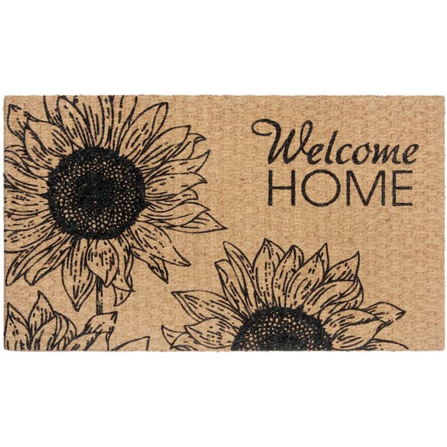 HANSE Home Fußmatte »Kokos Braided Flower Welcome Home«, rechteckig, Kokos,  Schmutzfangmatte, Outdoor, Rutschfest, Innen, Kokosmatte, Flur | BAUR