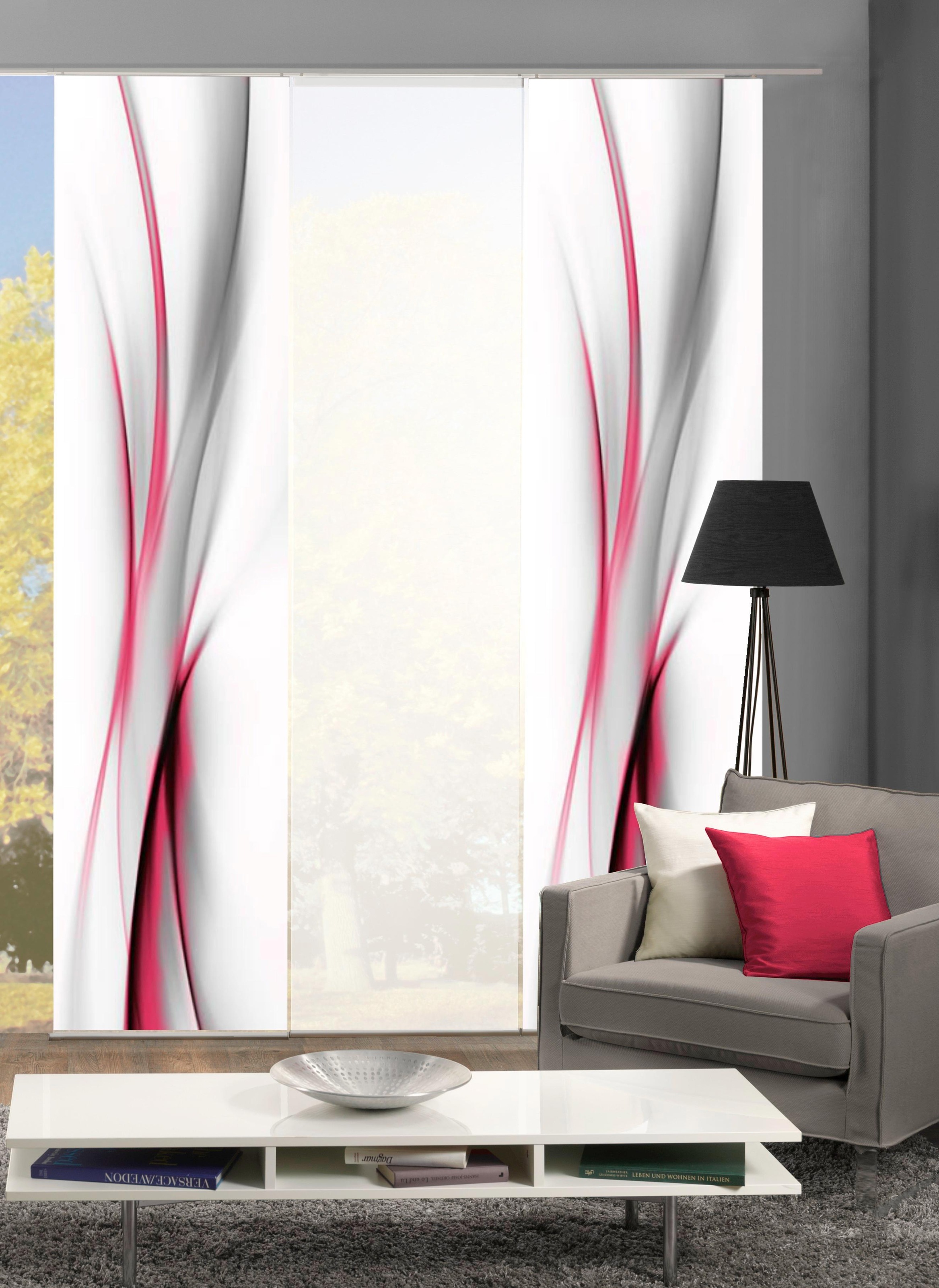 HOME WOHNIDEEN Schiebegardine "UFA" Klettband 3 Stk. tlg. HxB: 245x60, inkl günstig online kaufen