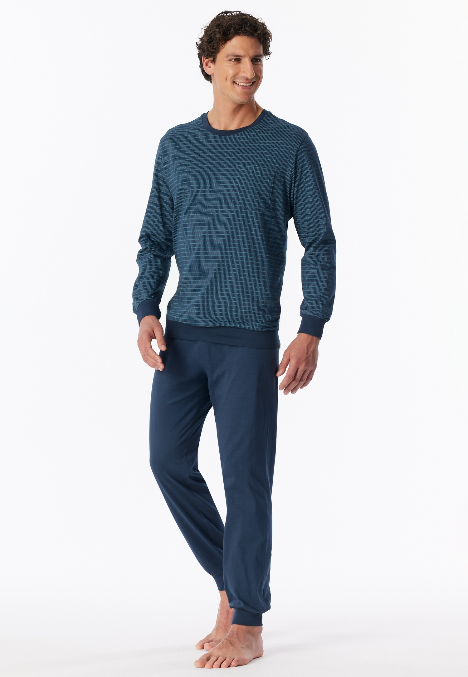 Schiesser Schlafanzug "Comfort Essentials" 2tlg., 2 mit angenehmen Bündchen
