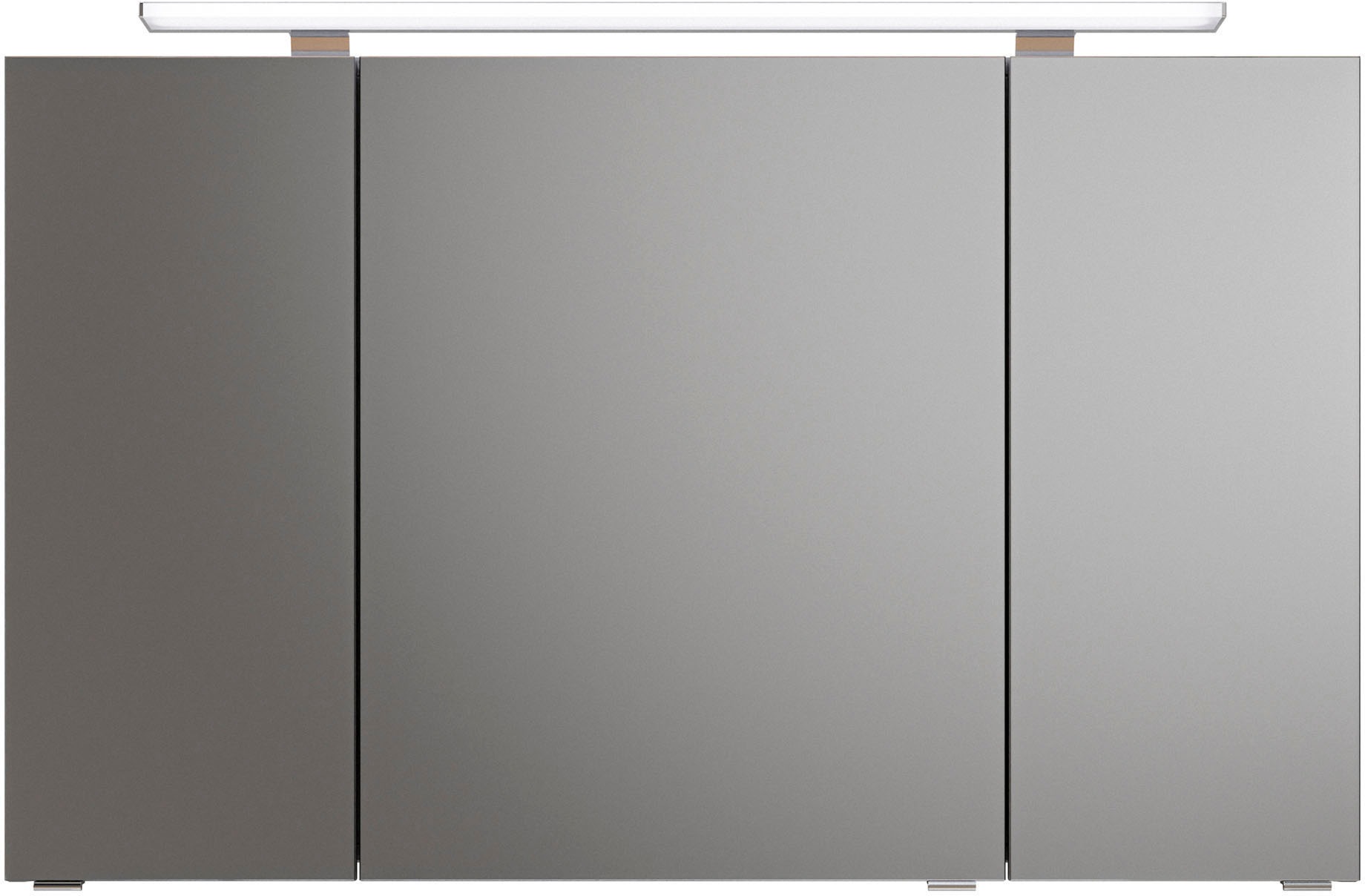 Saphir Badmöbel-Set »Serie 6025 2-teilig Mineralmarmor-Waschtisch mit LED-Spiegelschrank«, (2 St.), Waschplatz 132cm breit, 4 Schubladen, 2 Spiegel-Türen, inkl Türdämpfer