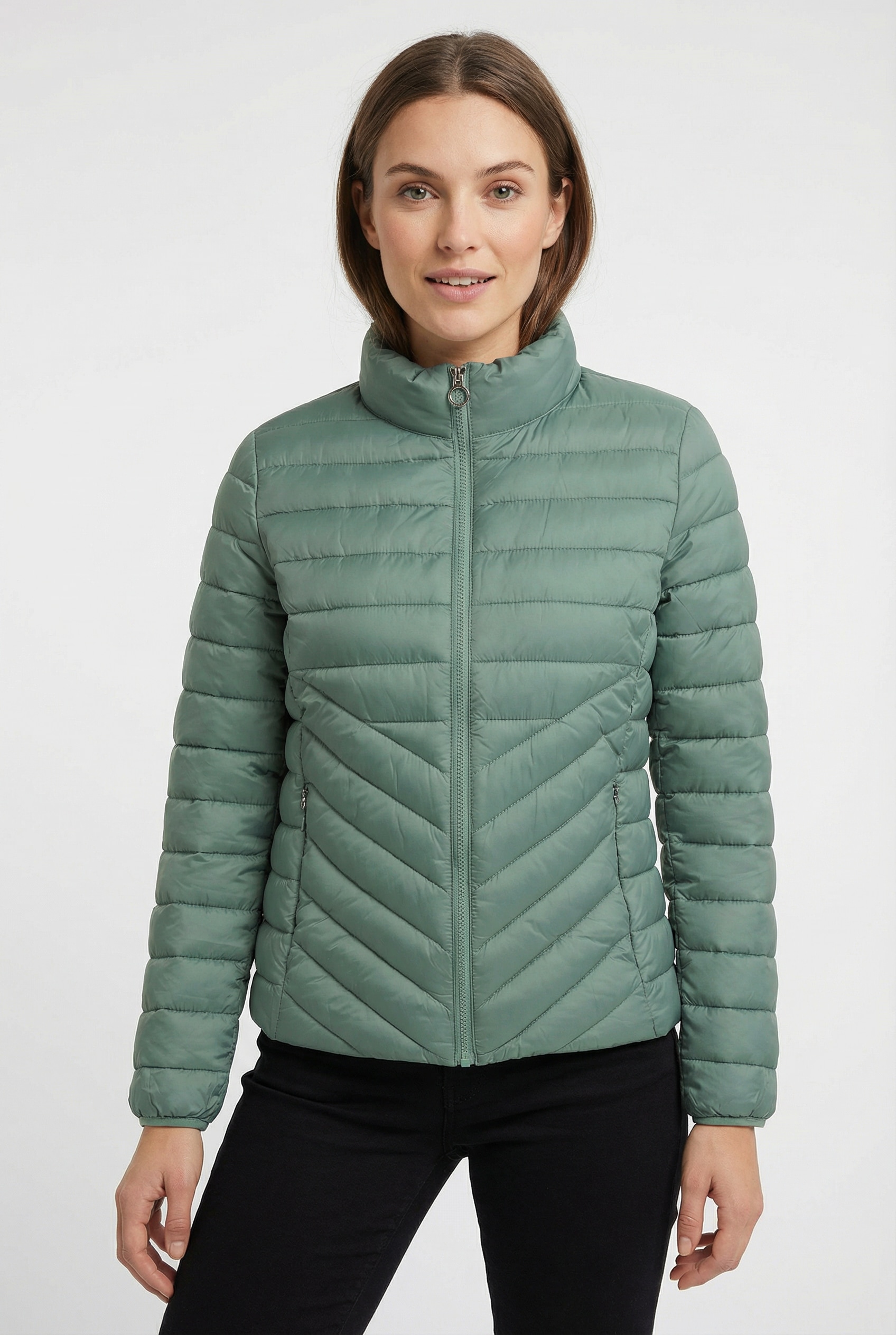 s.Oliver Steppjacke ohne Kapuze mit Reißverschluss und Stehkragen