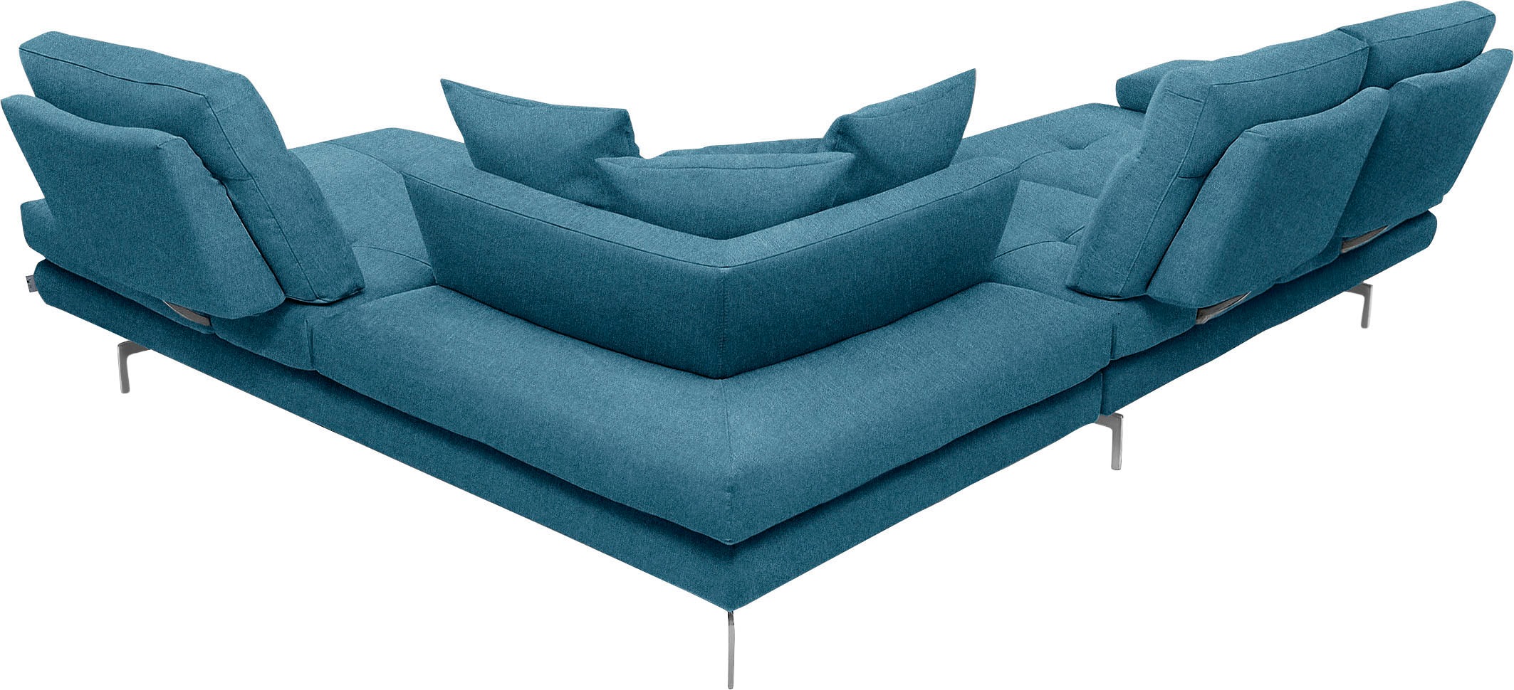 CALIA ITALIA Ecksofa »Toby Wing, L-Form, Designsofa mit sensationellem Sitzkomfort«, Sitztiefenverstell.,wahlw. mit Kissen-Set, Füße chrom glänzend