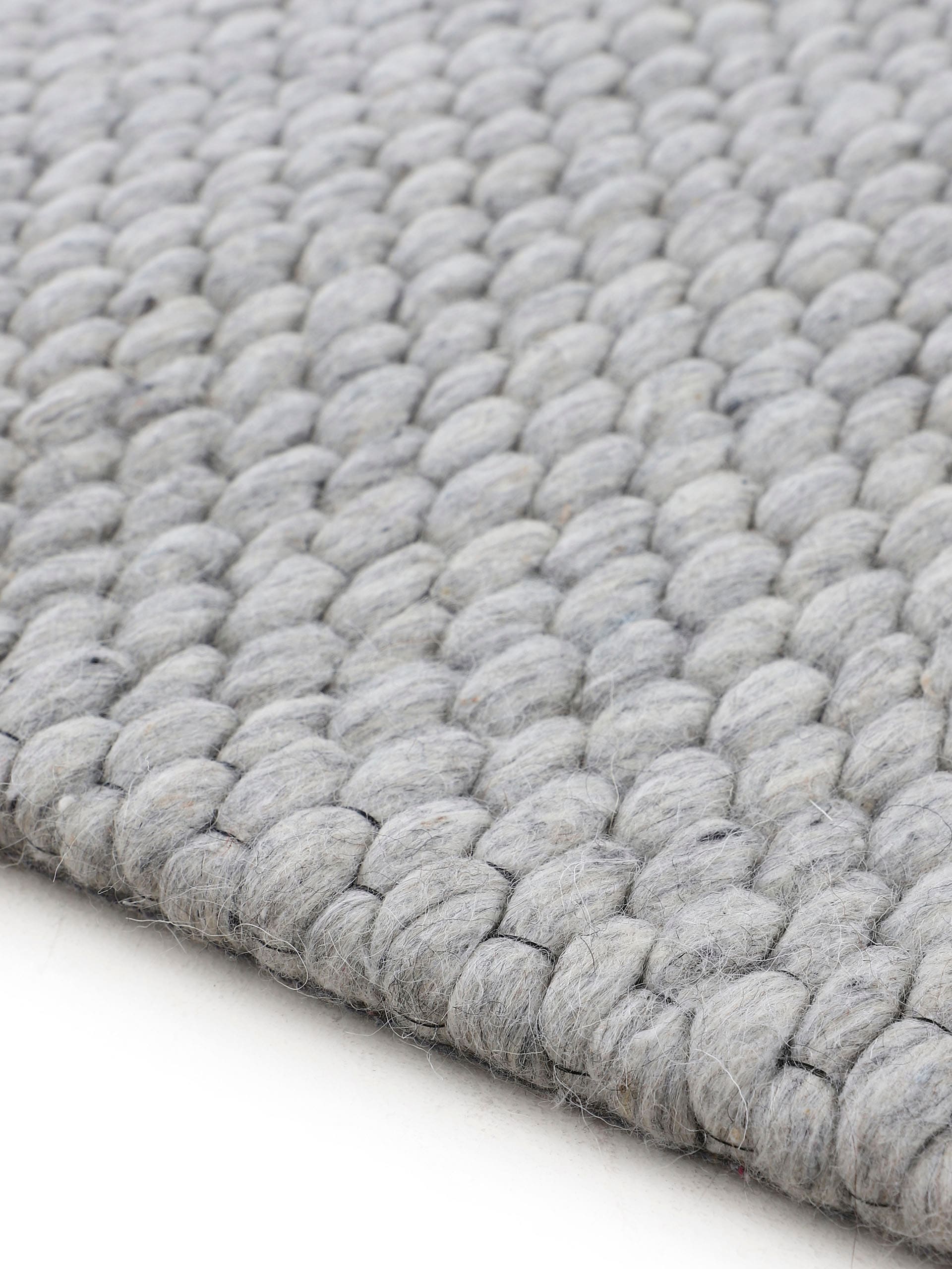 carpetfine Wollteppich »Sina«, rund, 14 mm Höhe, grobe Struktur, Zeitloses Design, reine Wolle, Wohnzimmer