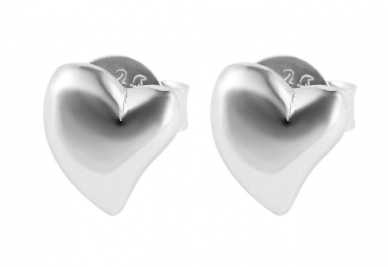 Adelia´s Paar Ohrhänger »Damen Ohrstecker aus poliertem 925 Sterling Silber mit Herz«
