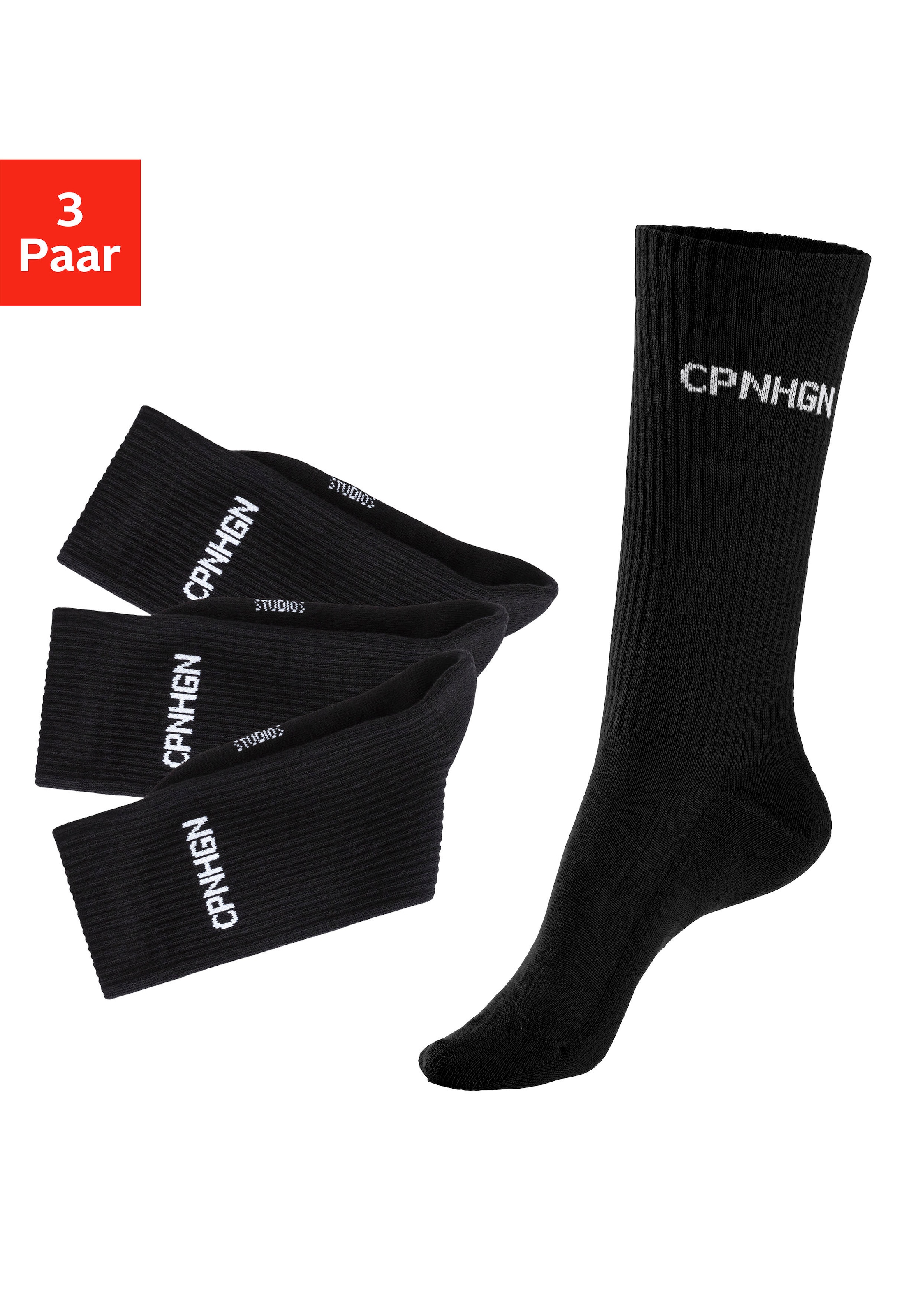 Copenhagen Studios Tennissocken Packung, 3 Stk. tlg. mit Halbfußfrottee