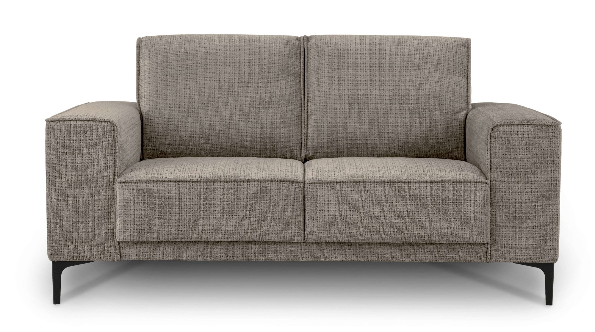 Places of Style 2-Sitzer »Kompaktsofa Oland, Struktur, Flachgewebe, Luxus-Microfaser, Boucle«, 164 cm, Wellenunterfederung, Skandi-Design, Metallfüße