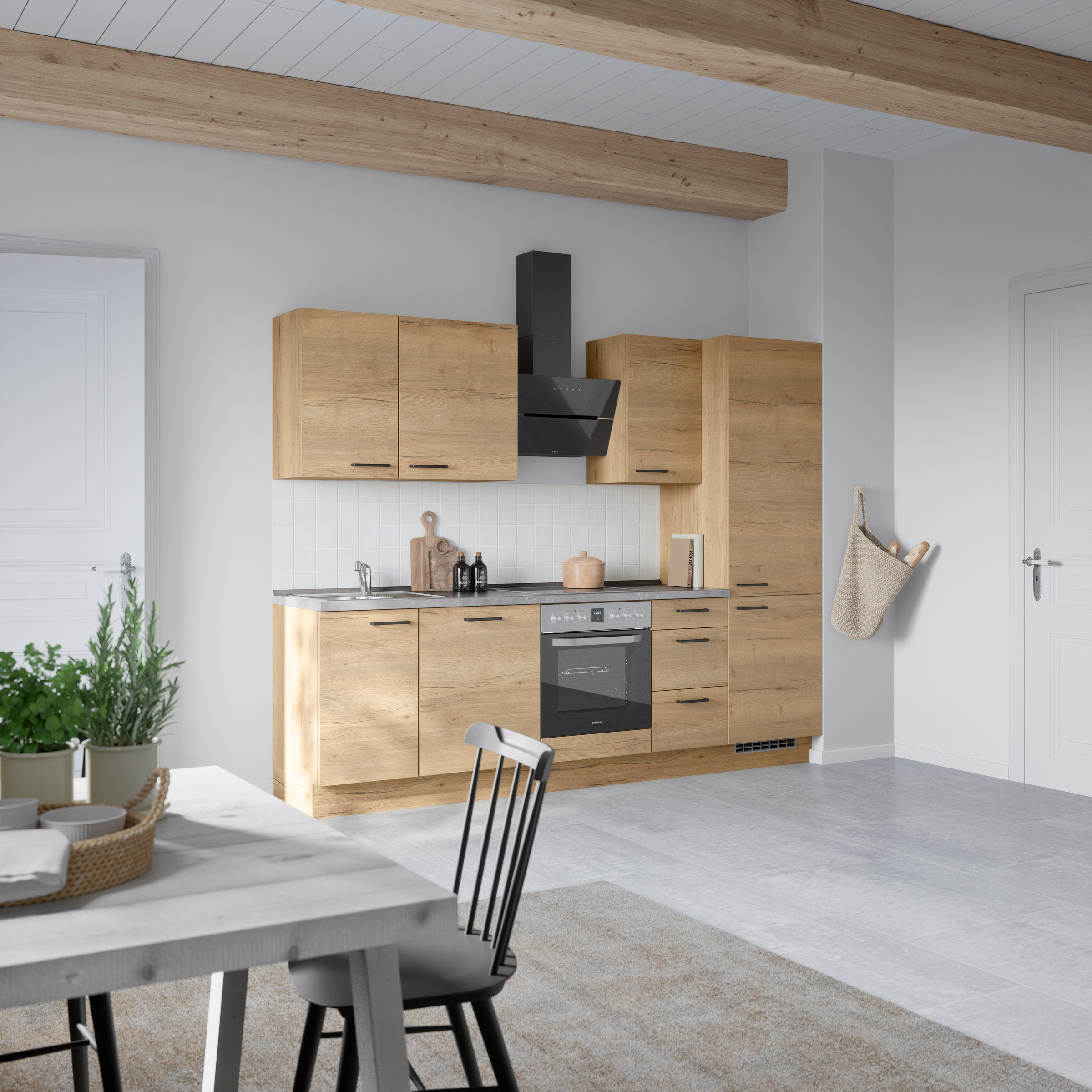 nobilia® Küchenzeile »"Structura II"«, vormontiert, Ausrichtung wählbar, Breite 270 cm, wahlw. mit E-Geräten