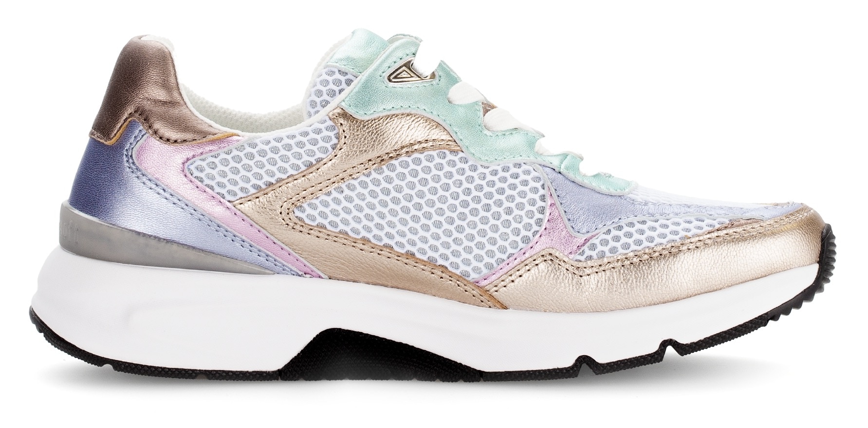 Gabor Rollingsoft Keilsneaker, Freizeitschuh, Halbschuh, Schnürschuh mit gepolstertem Schaftrand