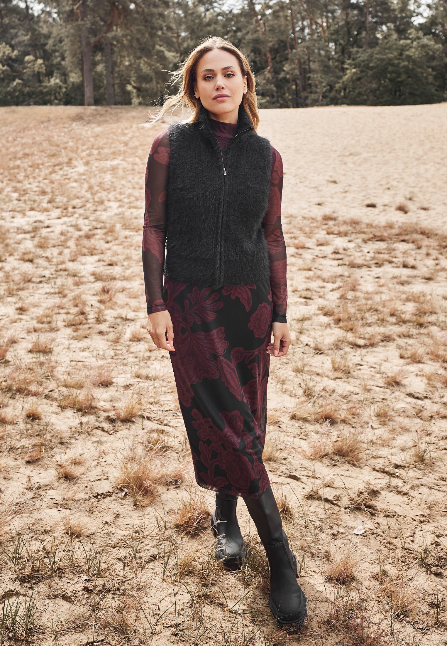 Zero Meshkleid »zero Meshkleid mit Blumendruck«, Plain/ohne Details