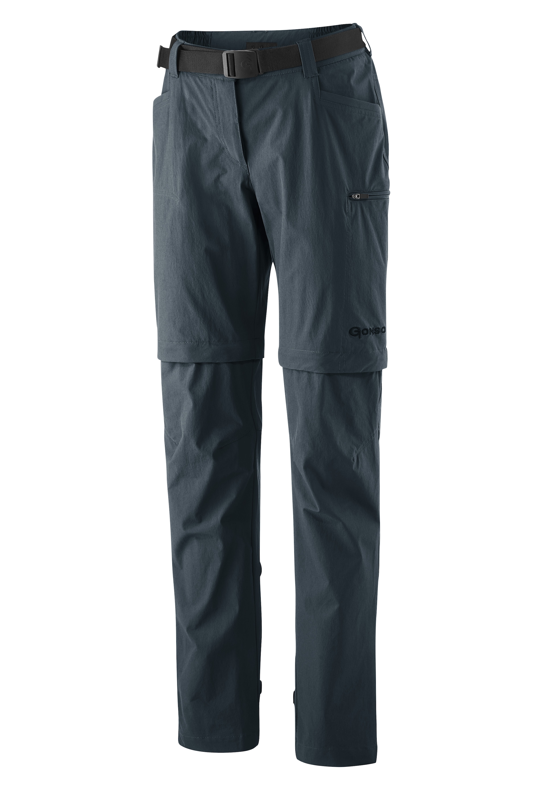 Gonso Fahrradhose »Ruth«, Damen zipp-off Radhose mit Sitzpolster und Gürtel, wasserabweisend