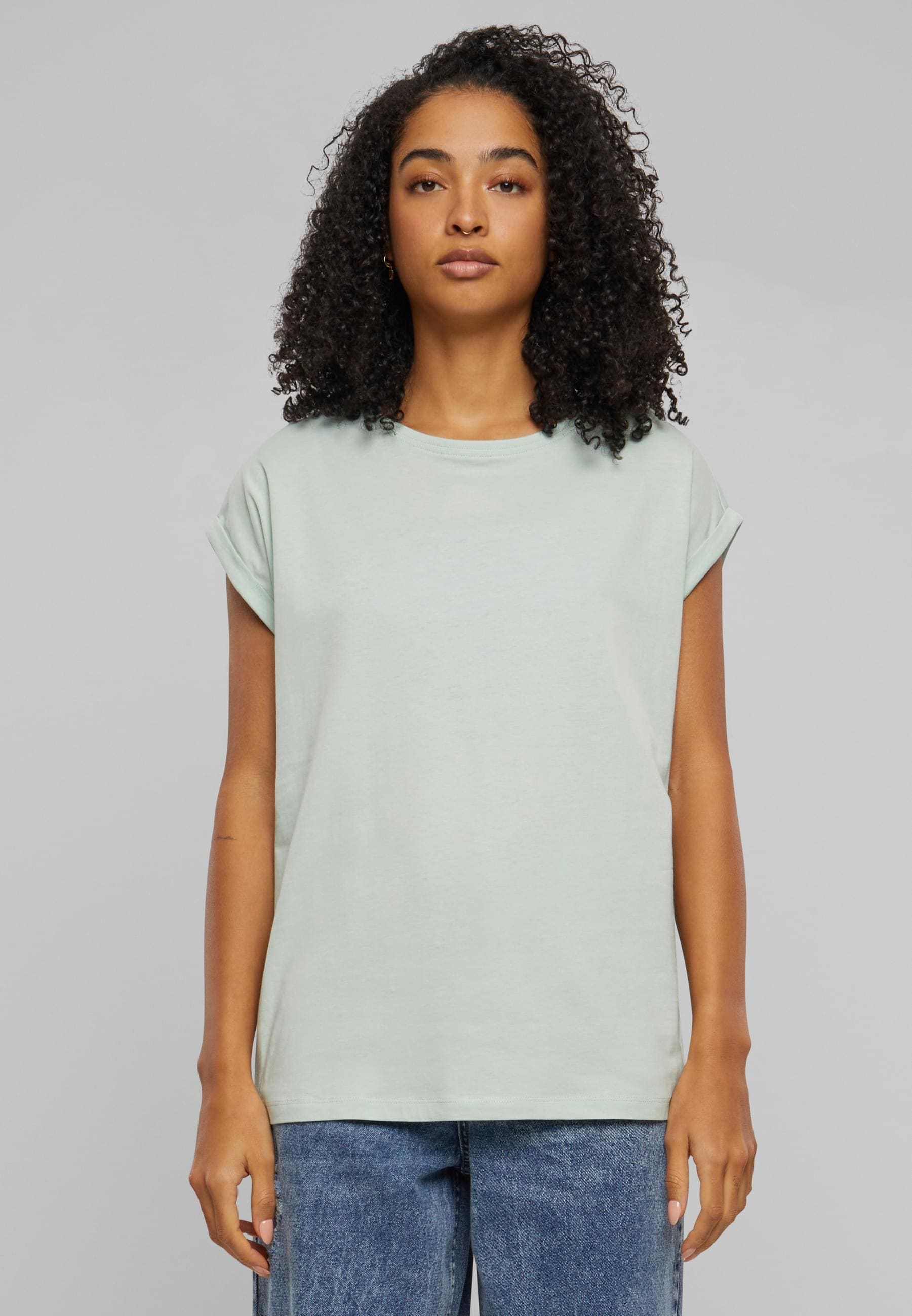 URBAN CLASSICS Kurzarmshirt »Urban Classics Damen Ladies Extended Shoulder Tee«, (1 tlg.)