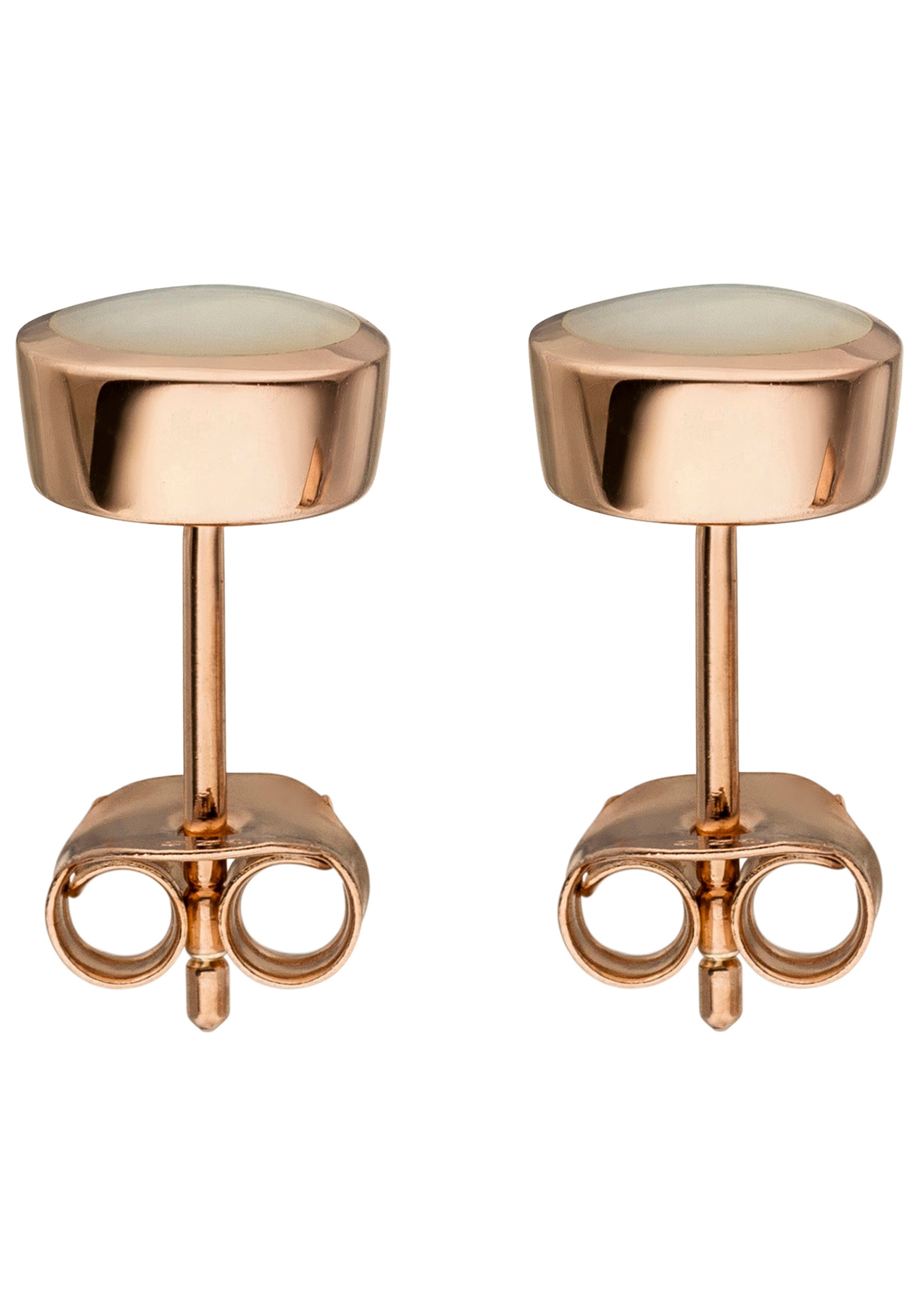 JOBO Paar Ohrstecker 925 Silber roségold vergoldet mit Perlmutt-Einlagen