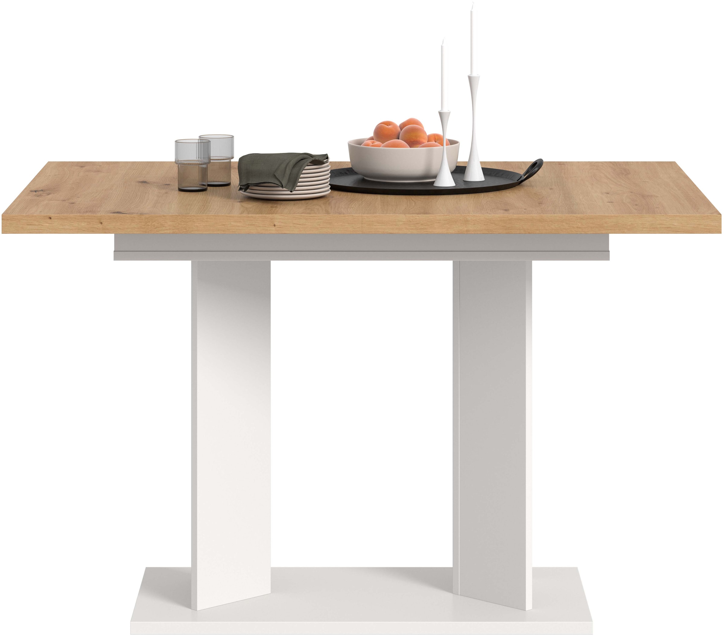 Home affaire Esstisch »GERO, 120-160 cm, ausziehbar, Säulengestell« in verschiedenen Ausführungen erhältlich, 1 Stk. tlg. Tisch, Esstisch, Esszimmer, Esszimmertisch, Küchetisch, Bartisch