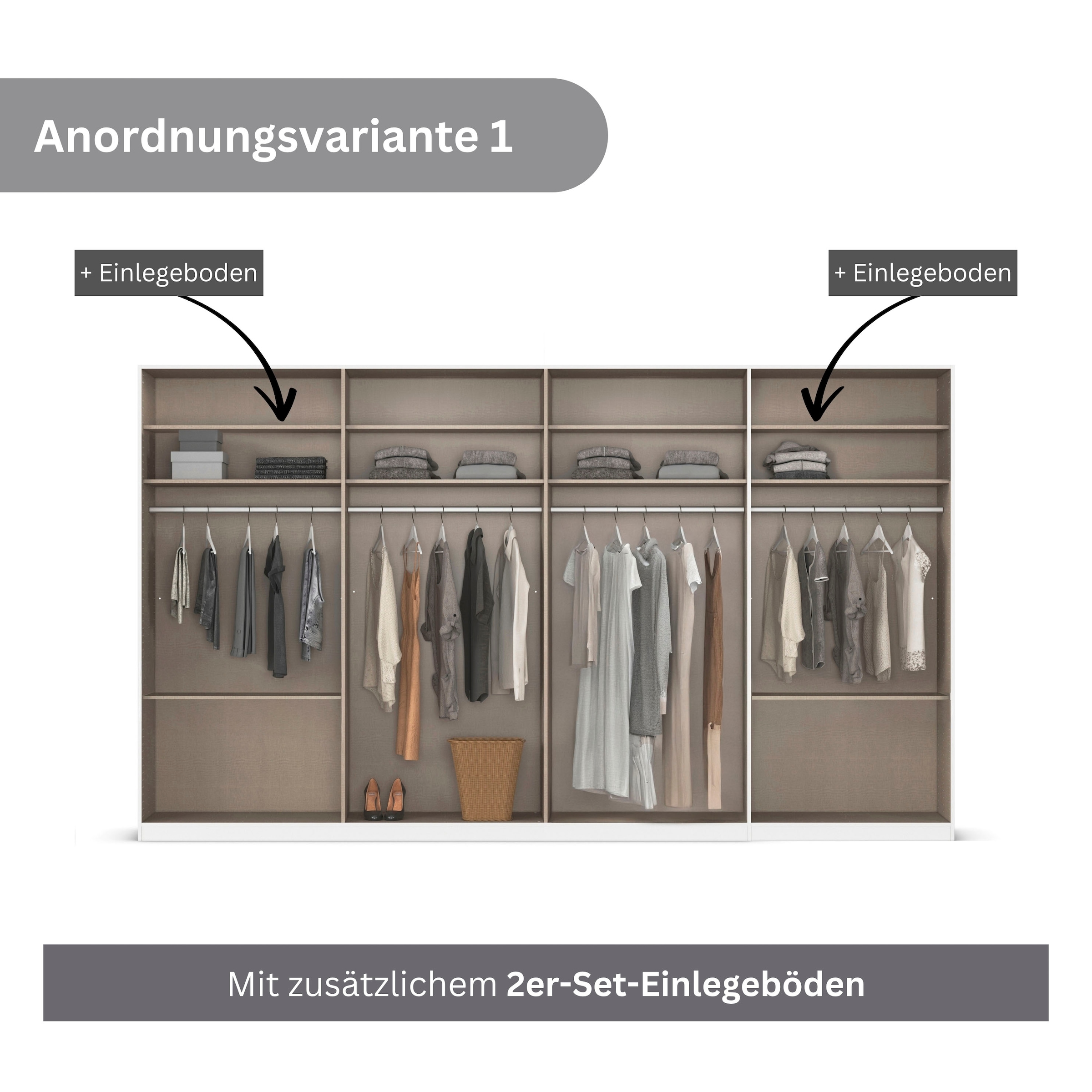 rauch Drehtürenschrank »Kleiderschrank Schrank Garderobe AGORDO TOPSELLER Schlafzimmer« in zwei Griff-Farben, Breiten 91-360 cm, Dekor- oder Hochglanzfront,  durchdachte Innenausstattung, in 7 Breiten und 2 Höhen MADE IN GERMANY