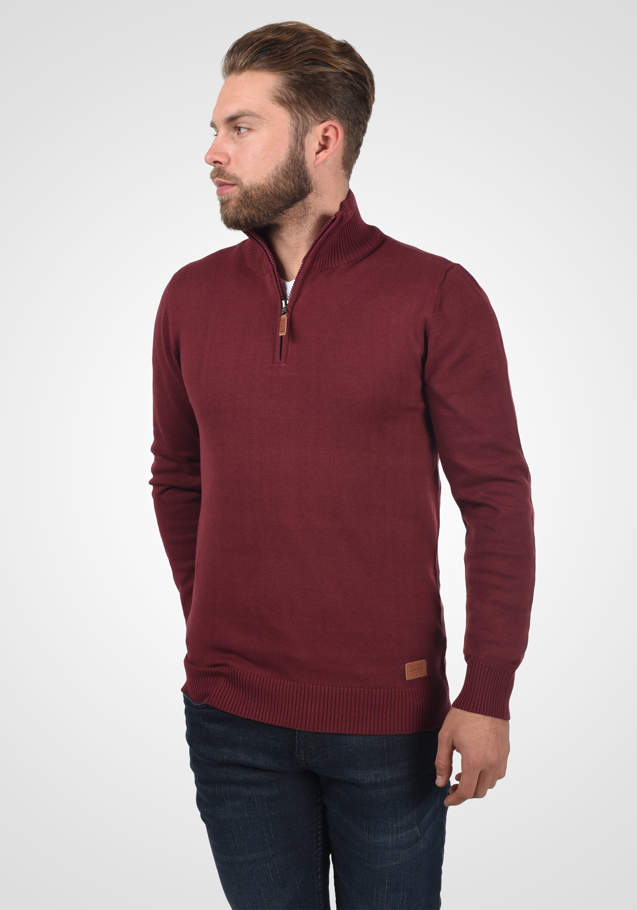 Blend Troyer "BHRobin" Strickpullover mit hochabschließendem Kragen günstig online kaufen