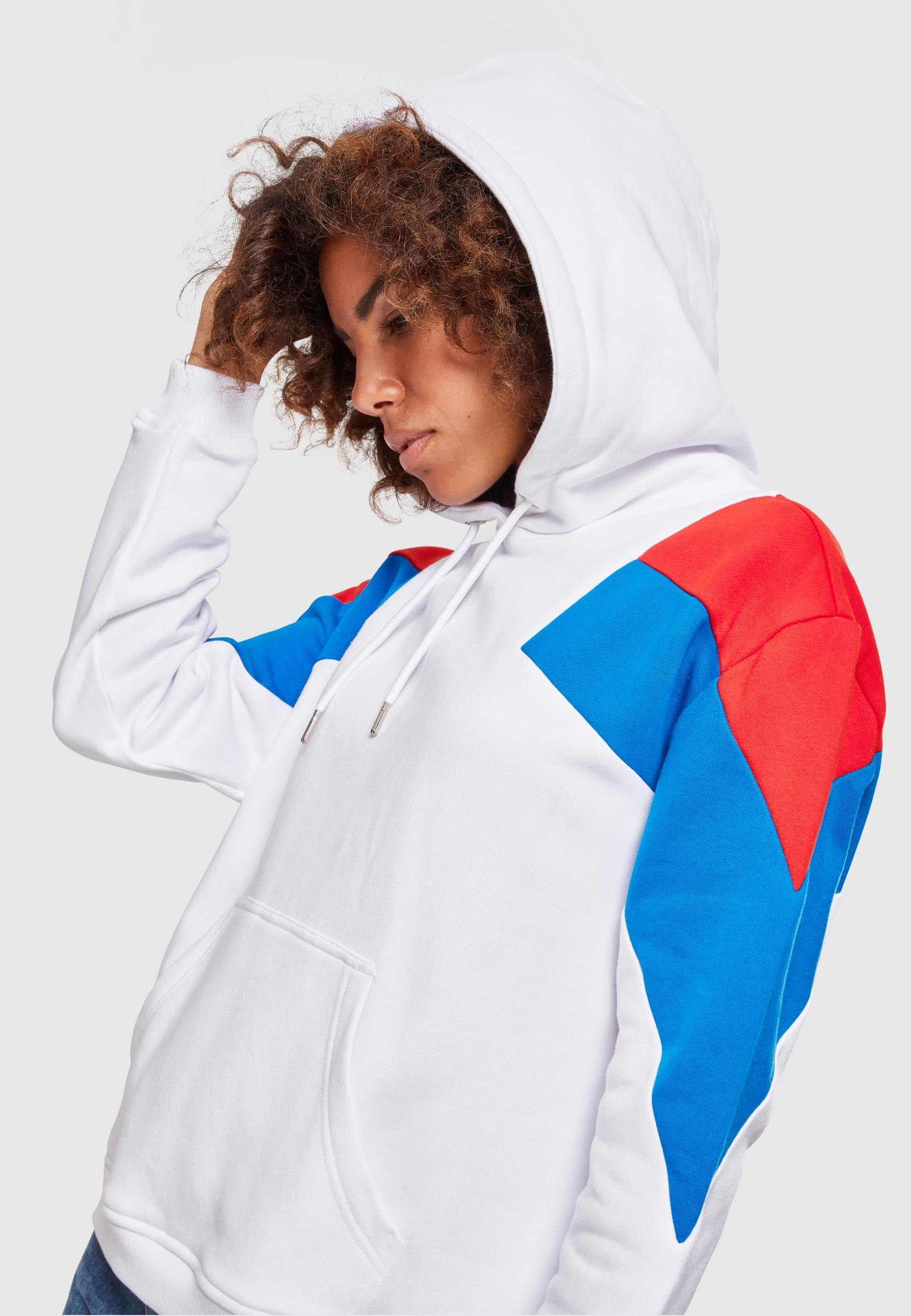 URBAN CLASSICS Rundhalspullover »Urban Classics Damen Ladies Oversize 3-Tone Block Hoody«, (1 tlg.)