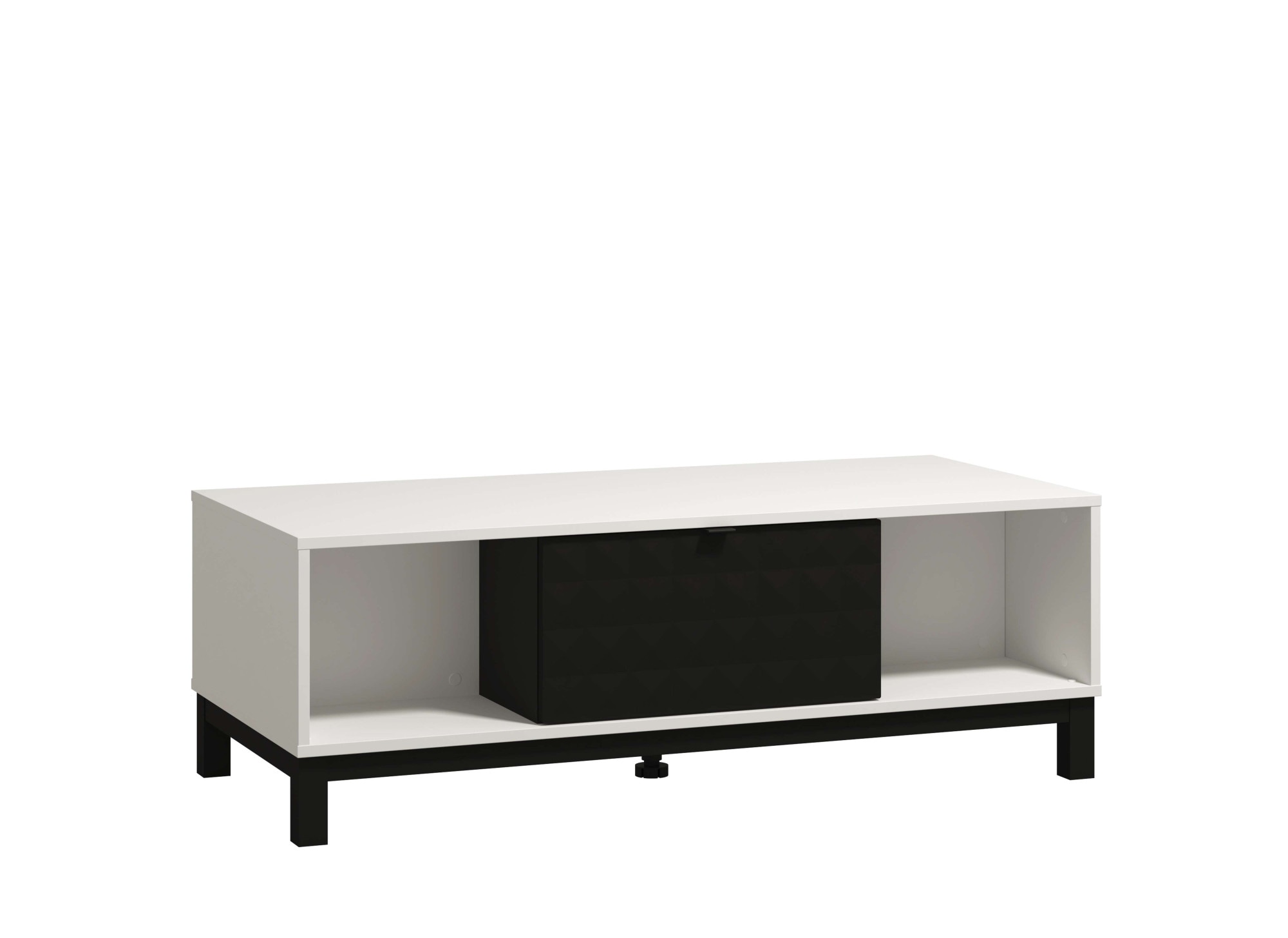 Home affaire Couchtisch »Sarthe, 120 cm, modernes Design mit viel Stauraum«, vier offene Regale und eines mit Türen, Artisan-Eiche