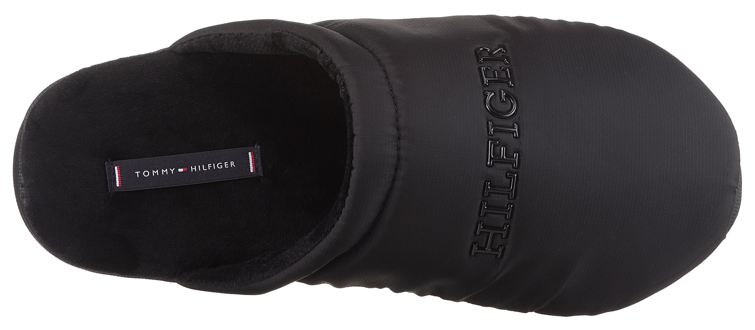 Tommy Hilfiger Pantoffel »NYLON HILFIGER HOUSE SHOE«, Casualmode, Hausschuh, Schlappen, Schlupfschuh mit Logoschriftzug