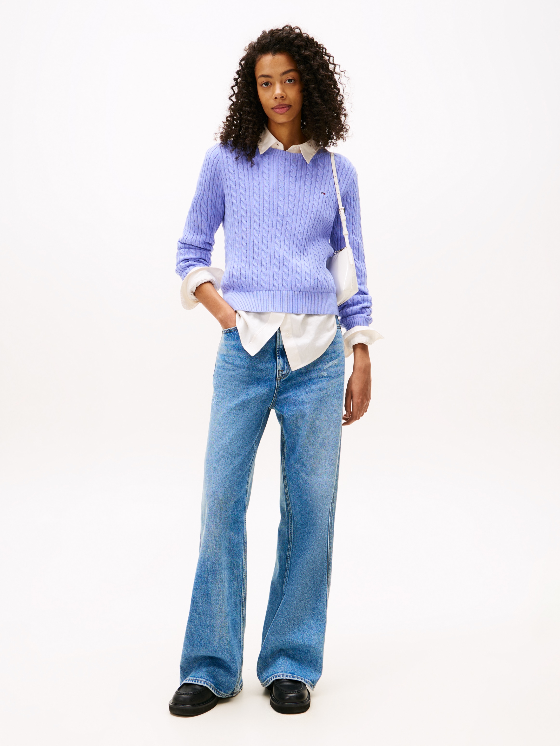 Tommy Jeans Strickpullover »TJW CABLE ESSENTIAL SWEATER«, mit Zopfmuster