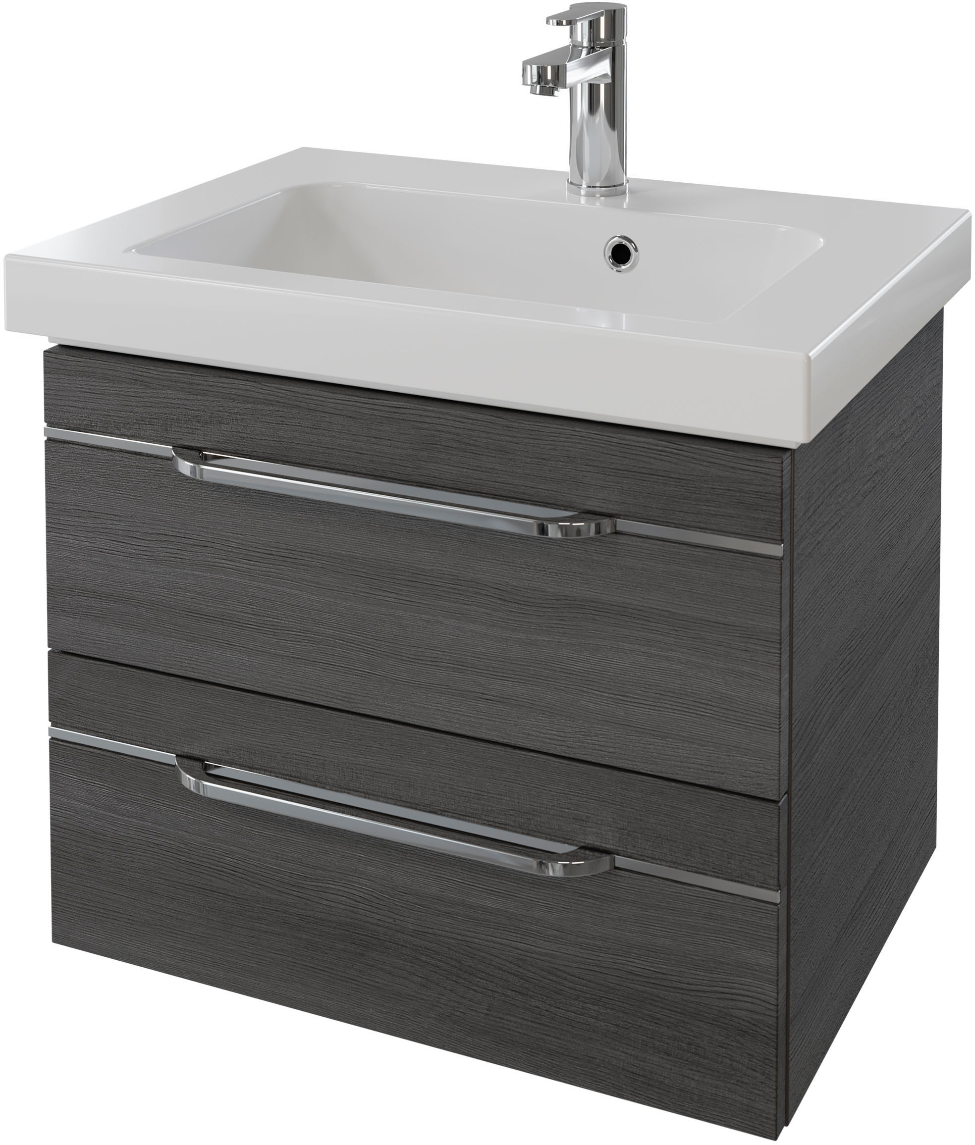 Thumbnail - Saphir Badmöbel-Set "Balto 2-teilig Mineralmarmor-Waschtisch mit LED-Spiegel, Waschplatz" 2 Stk. tlg.