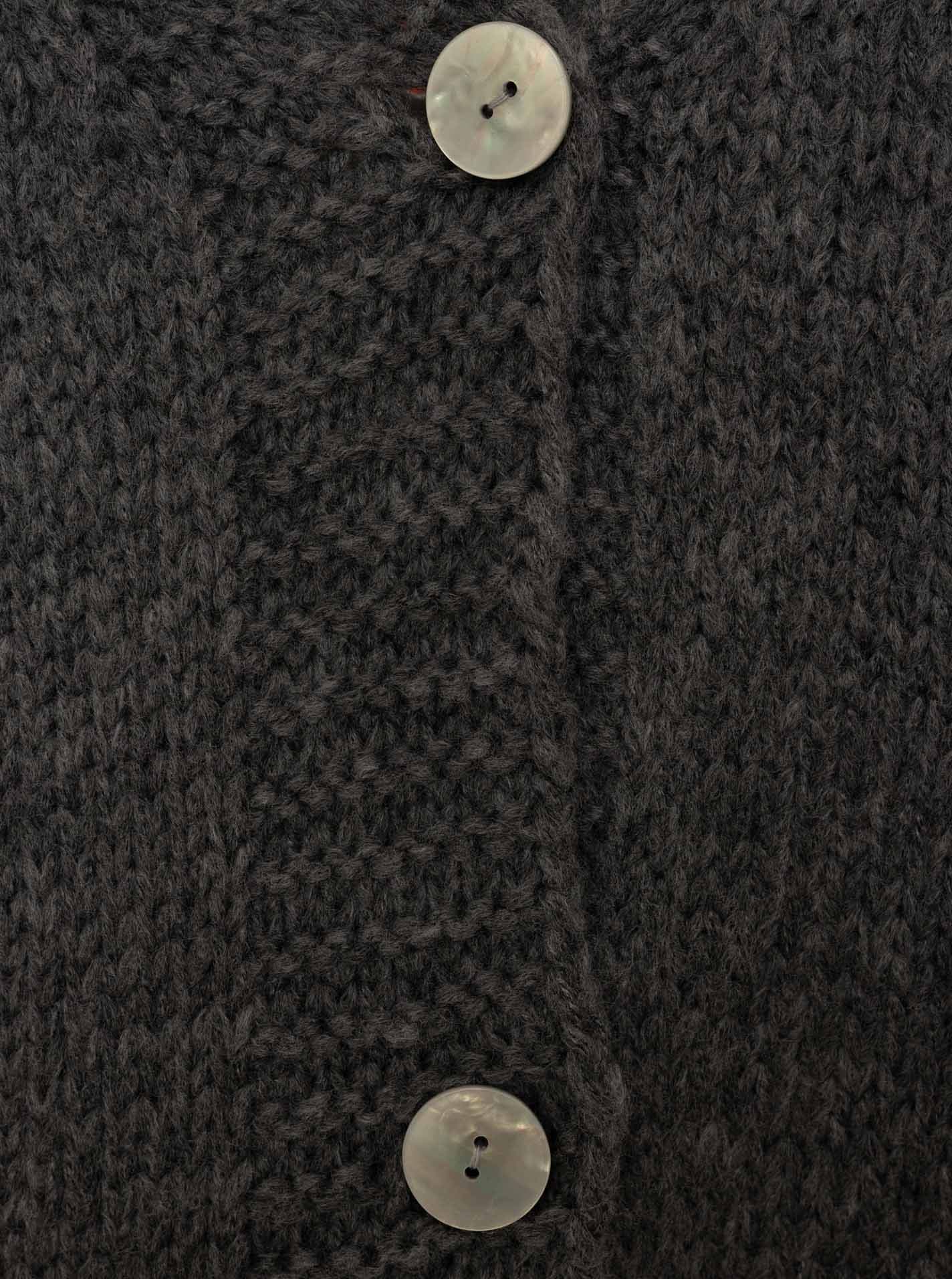 Zwillingsherz Cardigan »"Happy Vibes"« Knopfleiste, großes Motiv mit Blume und Schrift hinten, One Size