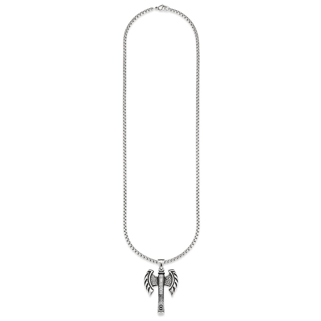 Bruno Banani Kette mit Anhänger »Schmuck Geschenk, Halskette Doppel Axt Kreuz Venezianerkette Silber«