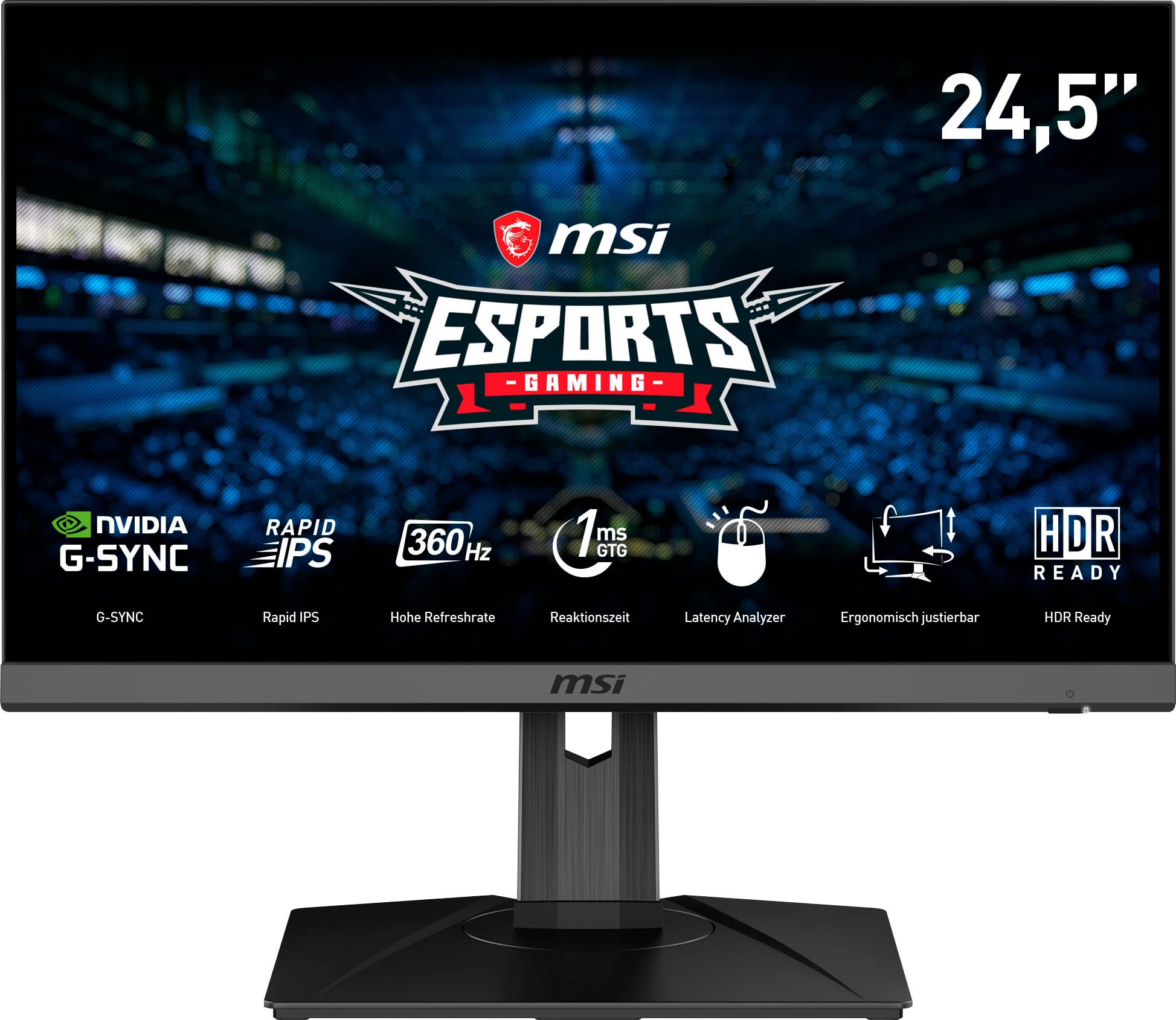 MSI Gaming-Monitor »Oculux NXG253R E-Sports«, 62,2 cm/24,5 Zoll, 1920 x 1080 px, Full HD, 1 ms Reaktionszeit, 360 Hz, NVIDIA G-Sync, 3 Jahre Herstellergarantie