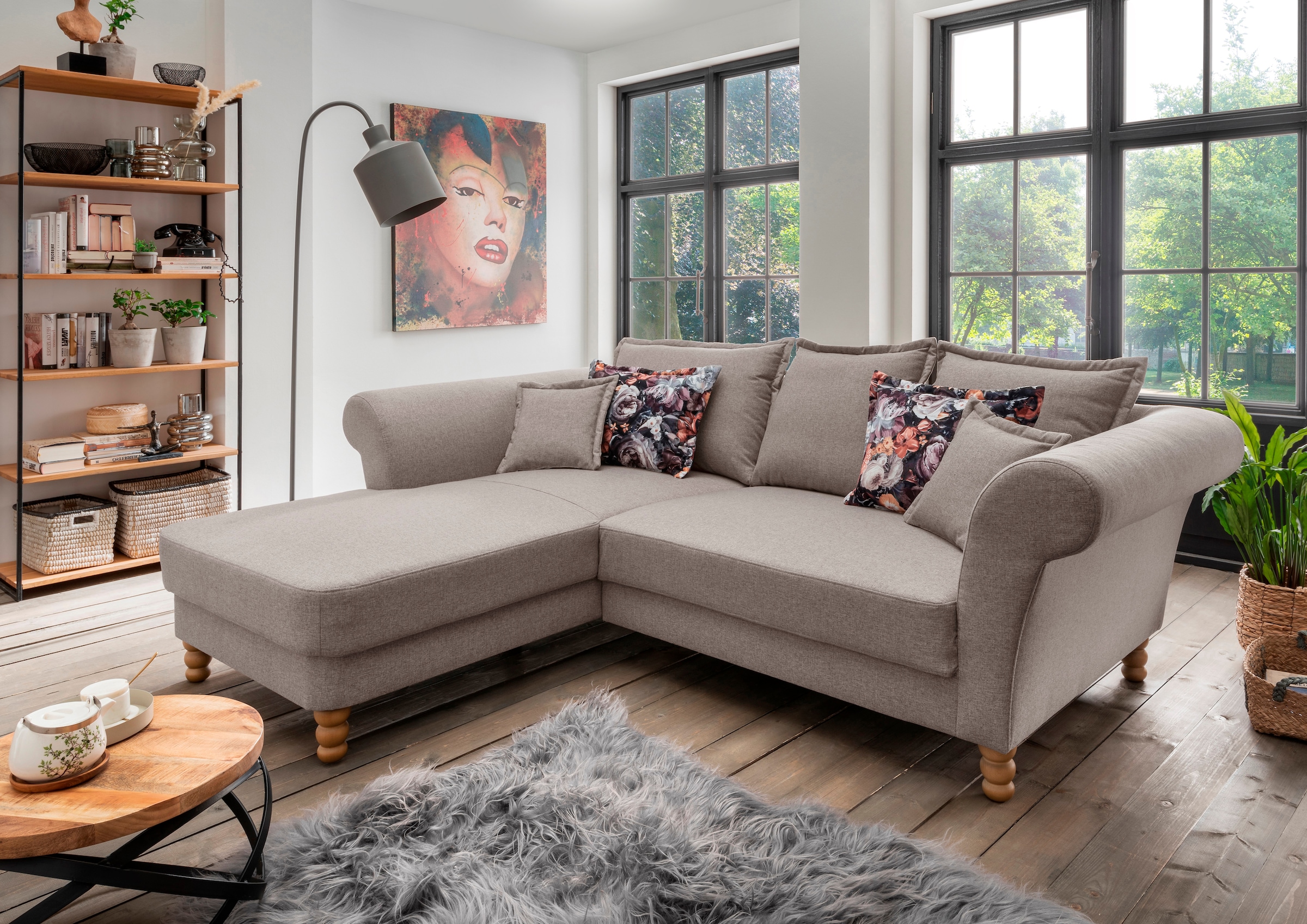 Home affaire Ecksofa "Tassilo Mega Polsterecke mit Kaltschaum im Sitz, bequem, L-Form" hoher Sitzkomfort, Breite 262cm, Komfortsitzhöhe 48cm, zeitlos elegant