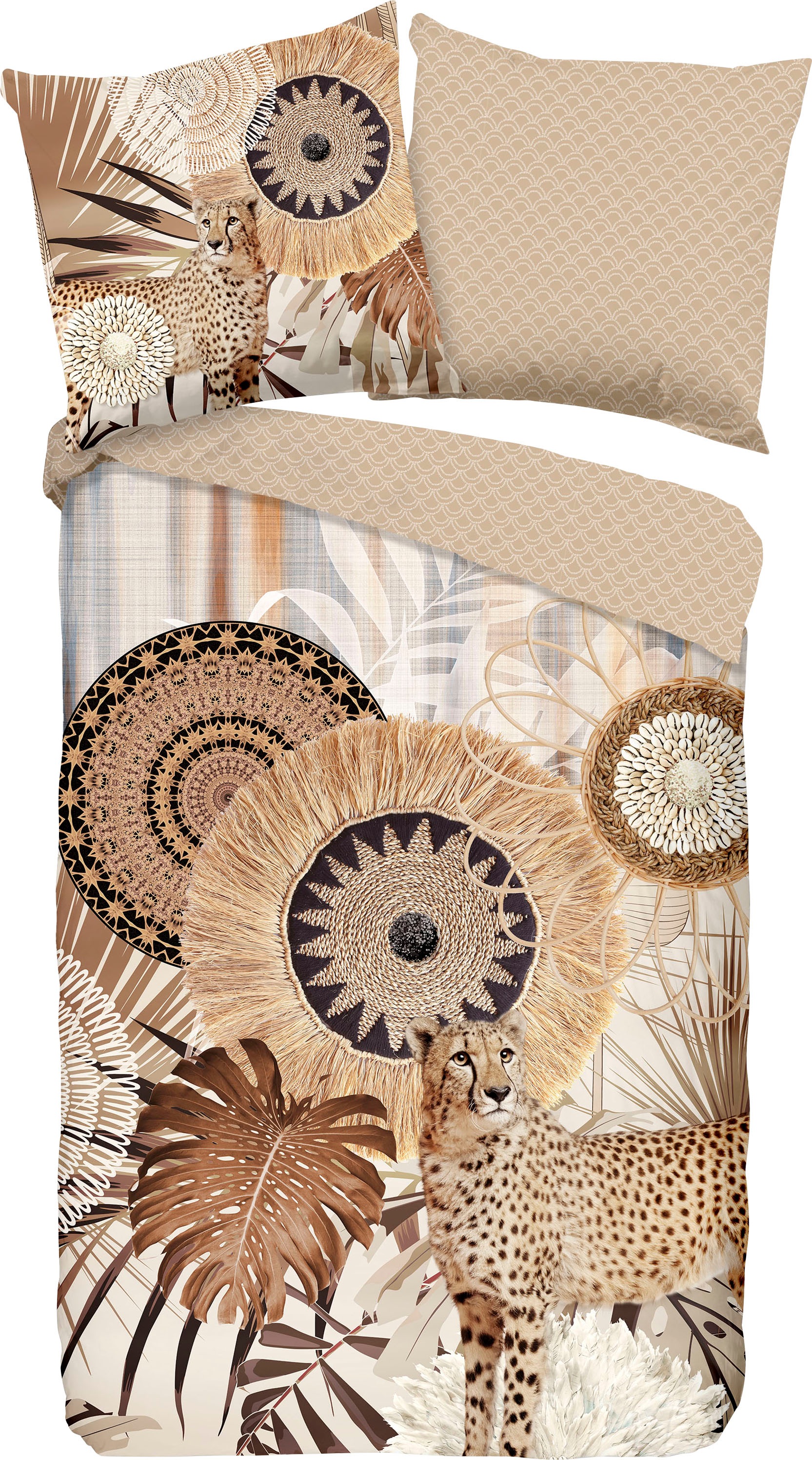 hip Wendebettwäsche "Raeni" 2 Stk. tlg. Mako-Satin, 135x200, Reißverschluss günstig online kaufen