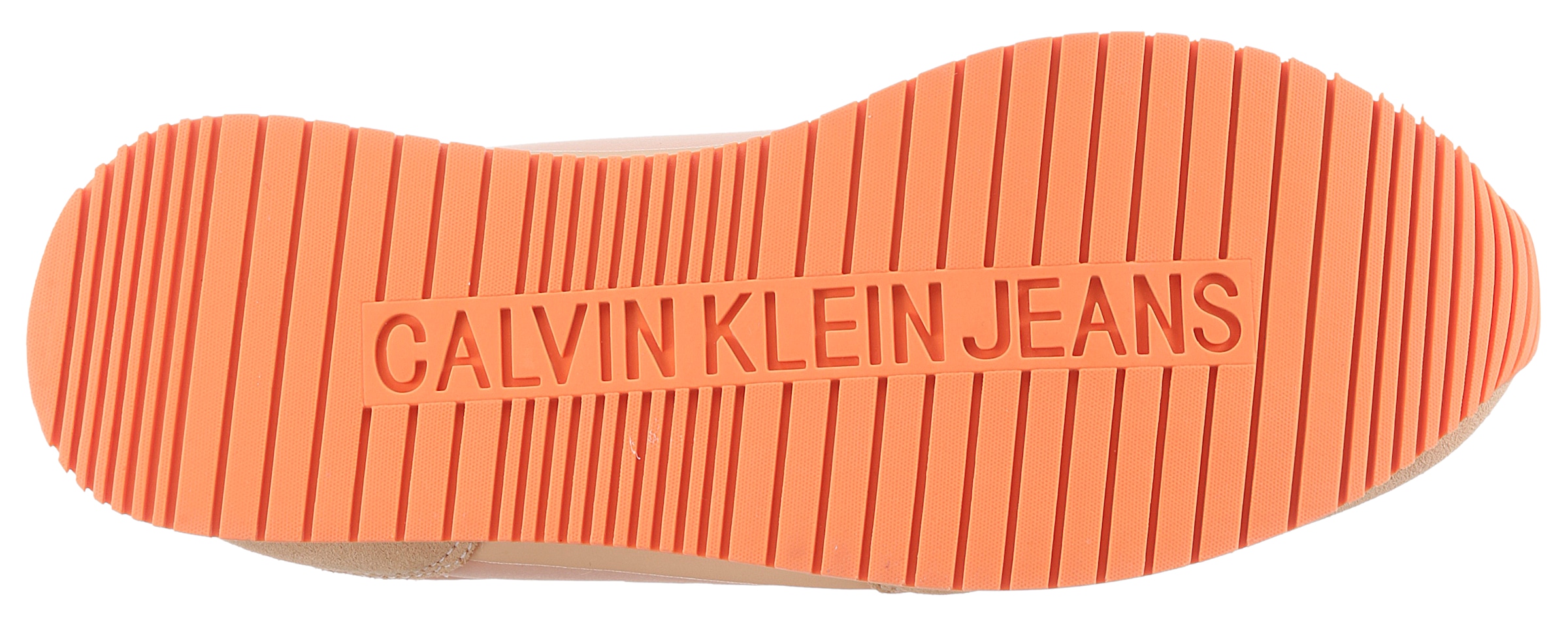 Calvin Klein Jeans Slip-On Sneaker »RUNNER SOCK LACEUP NY-LTH WN«, Sock Sneaker, Runner Sneaker, Slipper mit aufgesetzer Schnürung