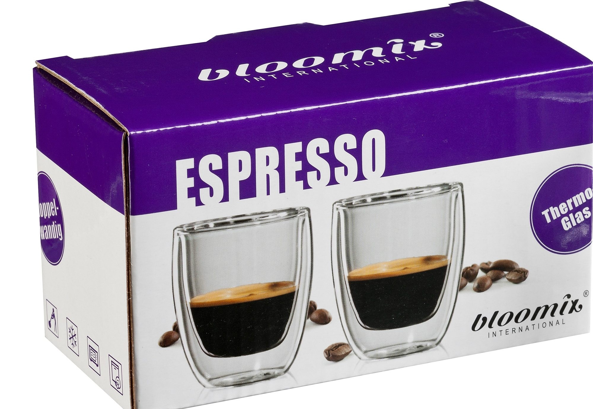 Bloomix Espressoglas »Roma«, (Set, 4 tlg.), Doppelwandig, 4-teilig