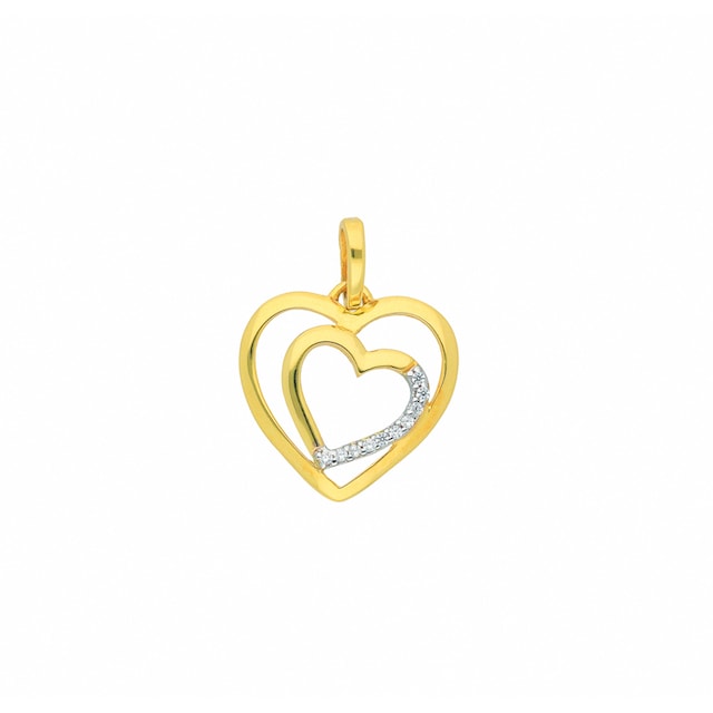 Adelia´s Kette ohne Anhänger »333 Gold Anhänger Herz mit Zirkonia«,  Schmuckset - Set mit Halskette online kaufen | BAUR