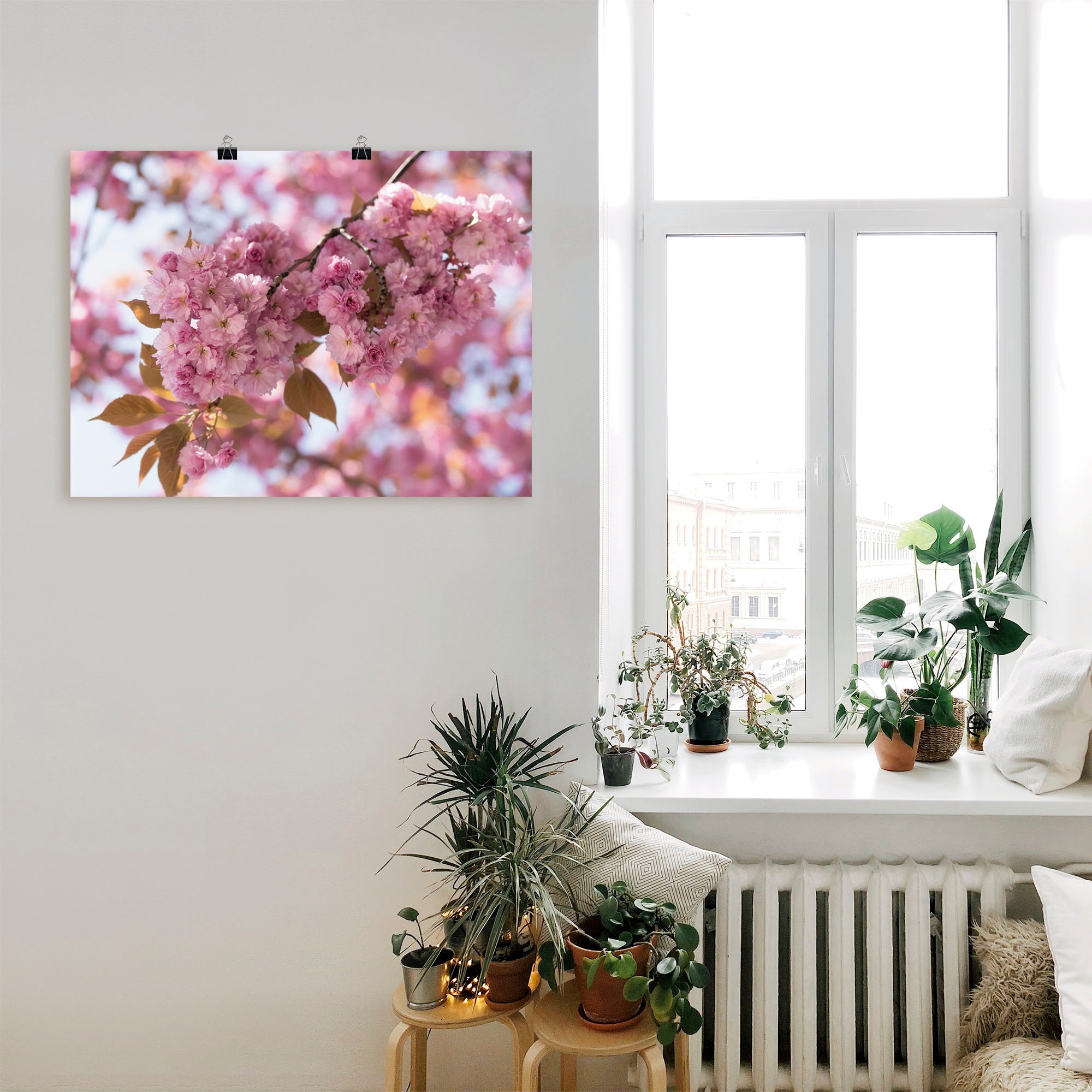Artland Wandbild »Japanische Kirschblüte in Love I«, Blumen, (1 St.), als Leinwandbild, Poster, Wandaufkleber in verschied. Größen