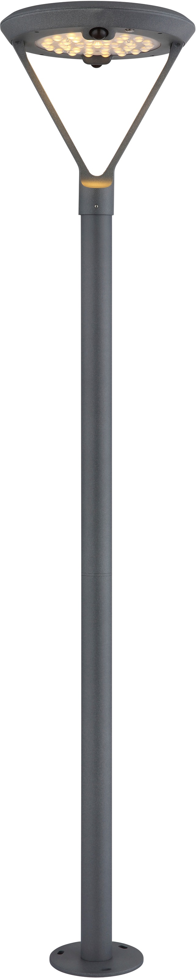 GLOBO LIGHTING LED Solarleuchte »SOLARLEUCHTE ALUMINIUM DRUCKGUSS GRAU, 1XLED« LED-Modul 1 Stk. Warmweiß