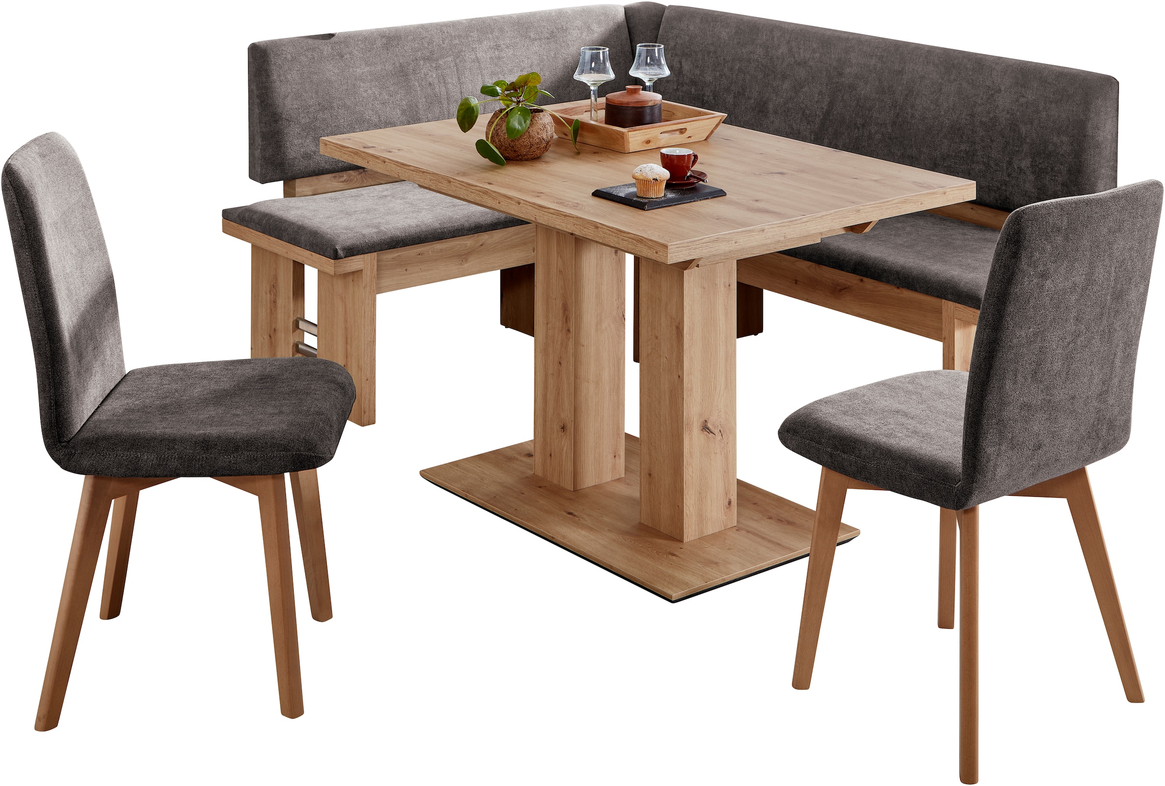 massivline&more Eckbankgruppe "Enns, Eckbank mit Tisch und Stühlen, Sitzeck günstig online kaufen