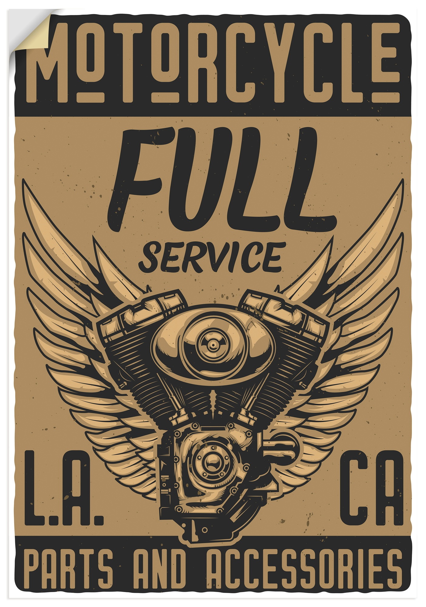 Artland Wandbild "Motorrad Los Angeles" 1 Stk. tlg. als Alubild, Leinwandbild, Poster, Wandaufkleber in verschied. Größen