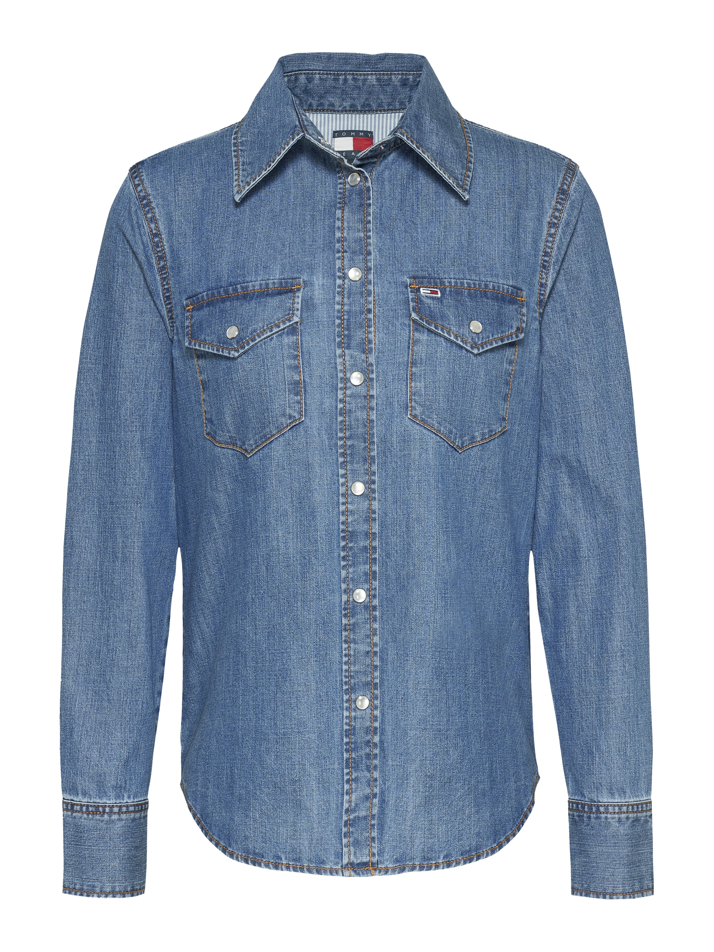 Tommy Jeans Jeansbluse »REGULAR WESTERN SHIRT«, mit Logostickerei