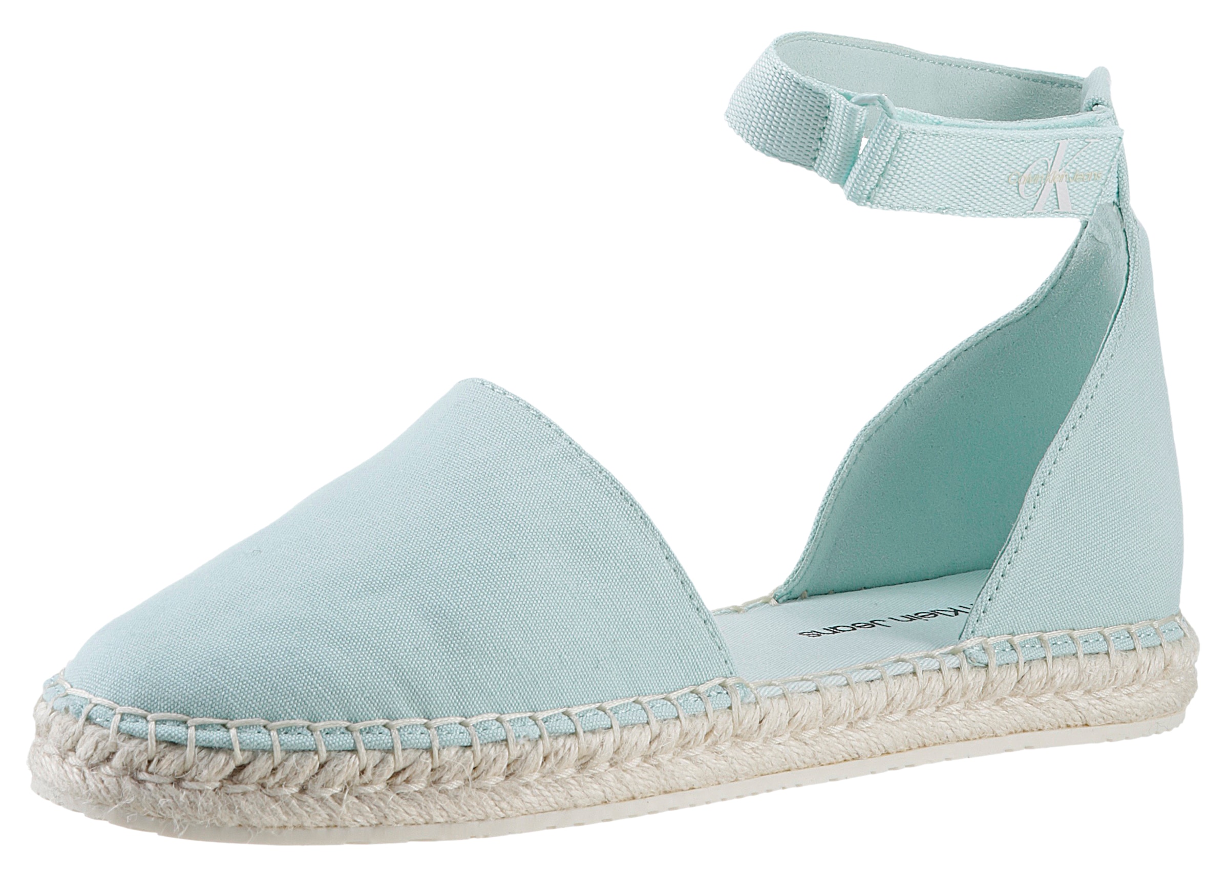 Calvin Klein Jeans Espadrille "EMMA 5C *I", Strandschuh, Sommerschuhe, Sandale mit Klettriemchen und Juteabsatz