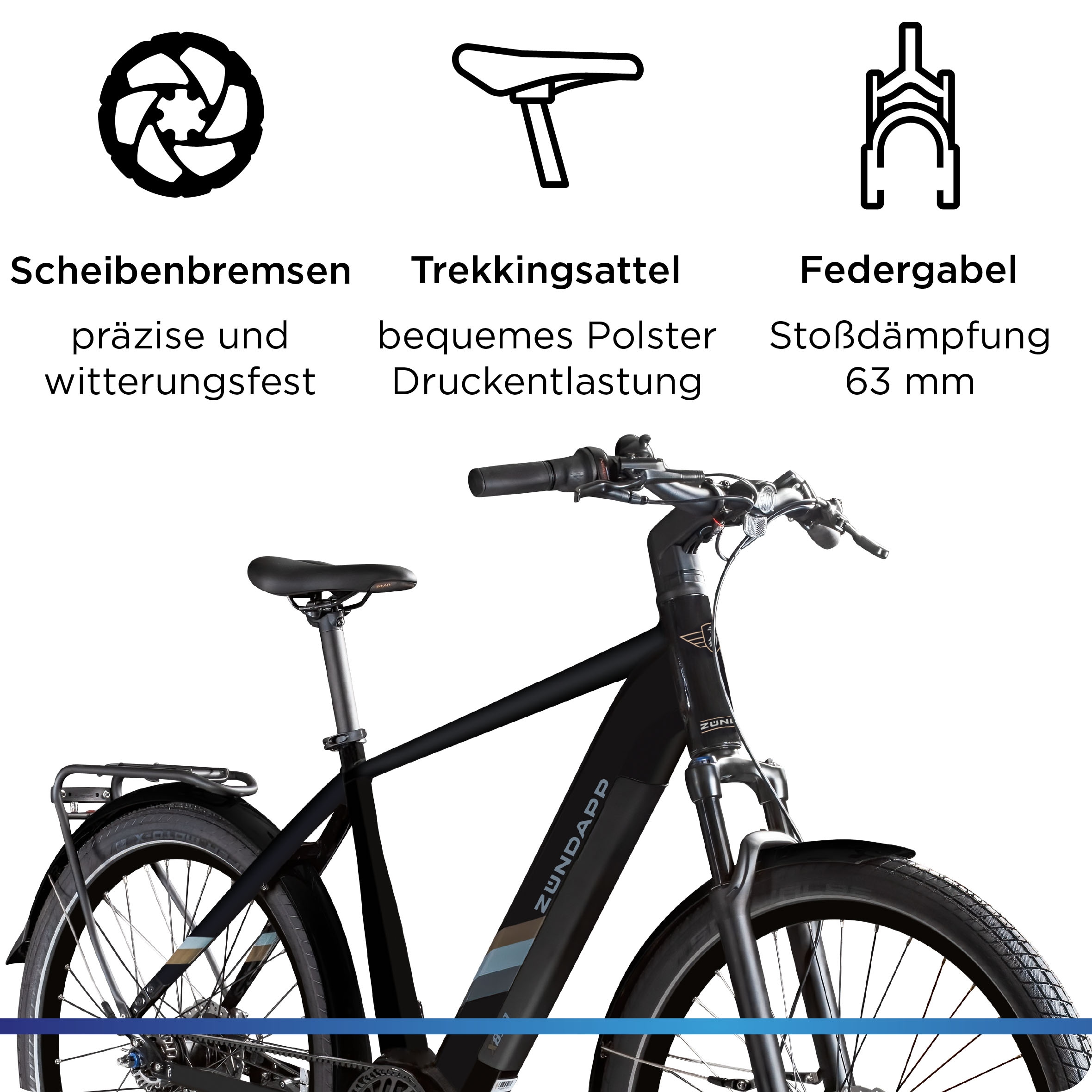 Zündapp E-Bike »X850«, 7 Gang, Mittelmotor 250 W