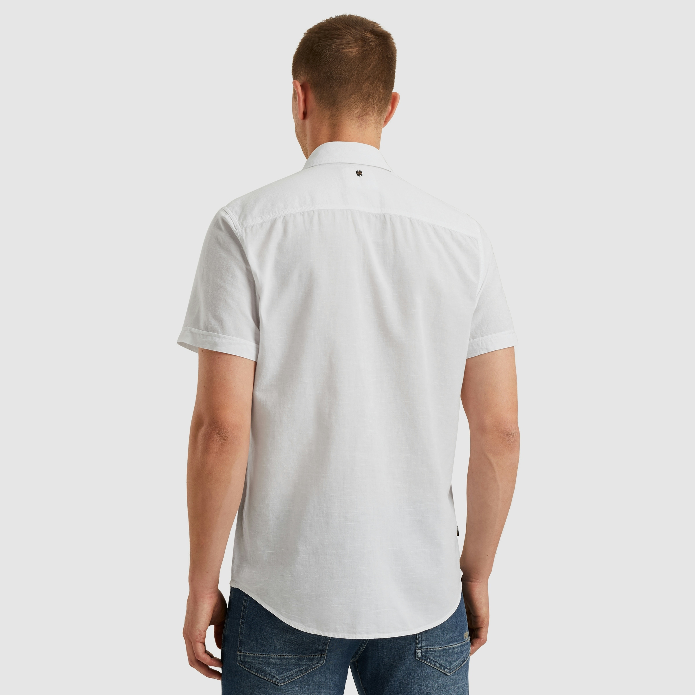 PME LEGEND Kurzarmhemd »Short Sleeve Shirt Ctn Linen 2 tone«, in melierter Optik
