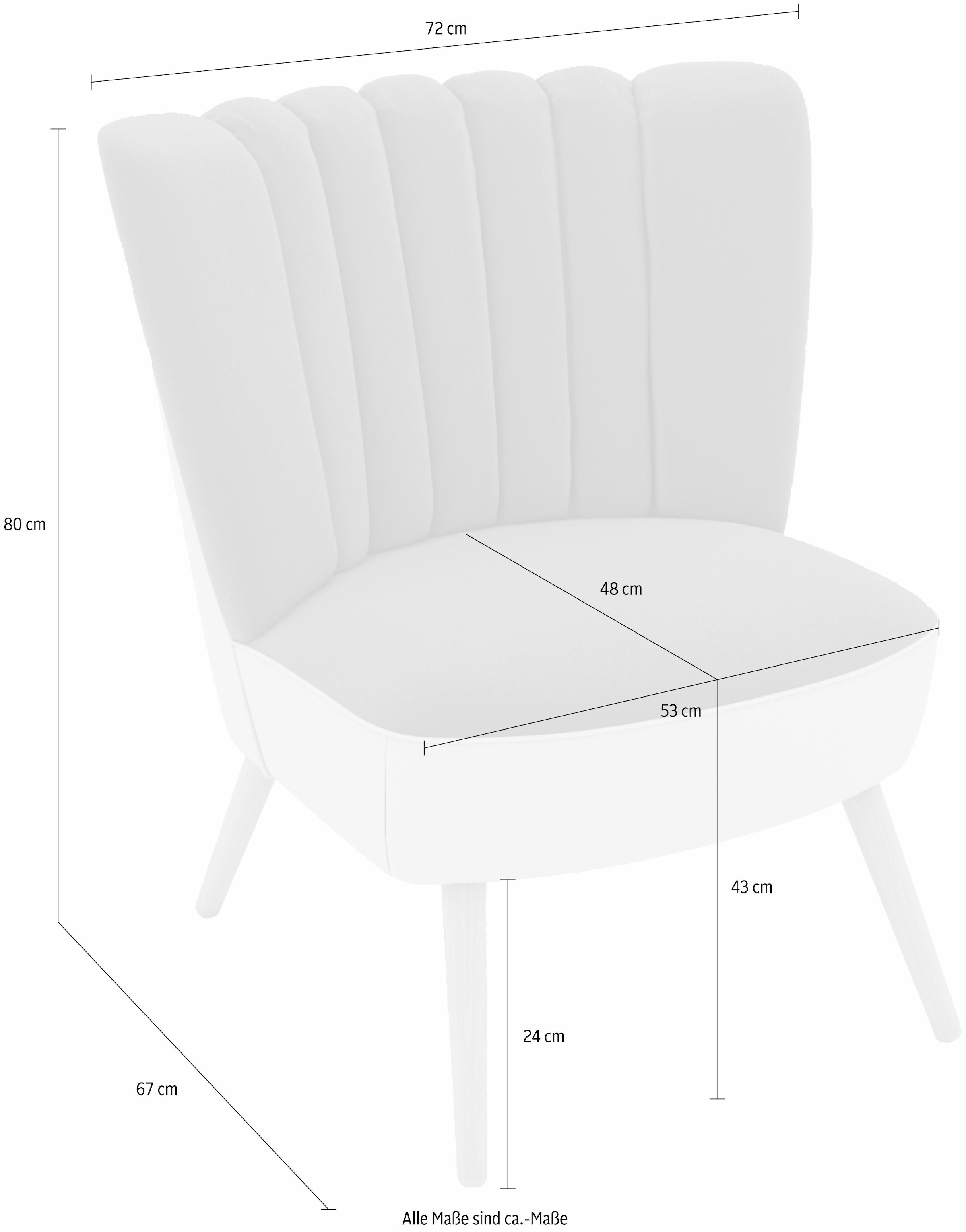 Max Winzer® Sessel »build-a-chair Aspen, Loungesessel mit Samtvelours Bezug,«, im Retrolook, zum Selbstgestalten