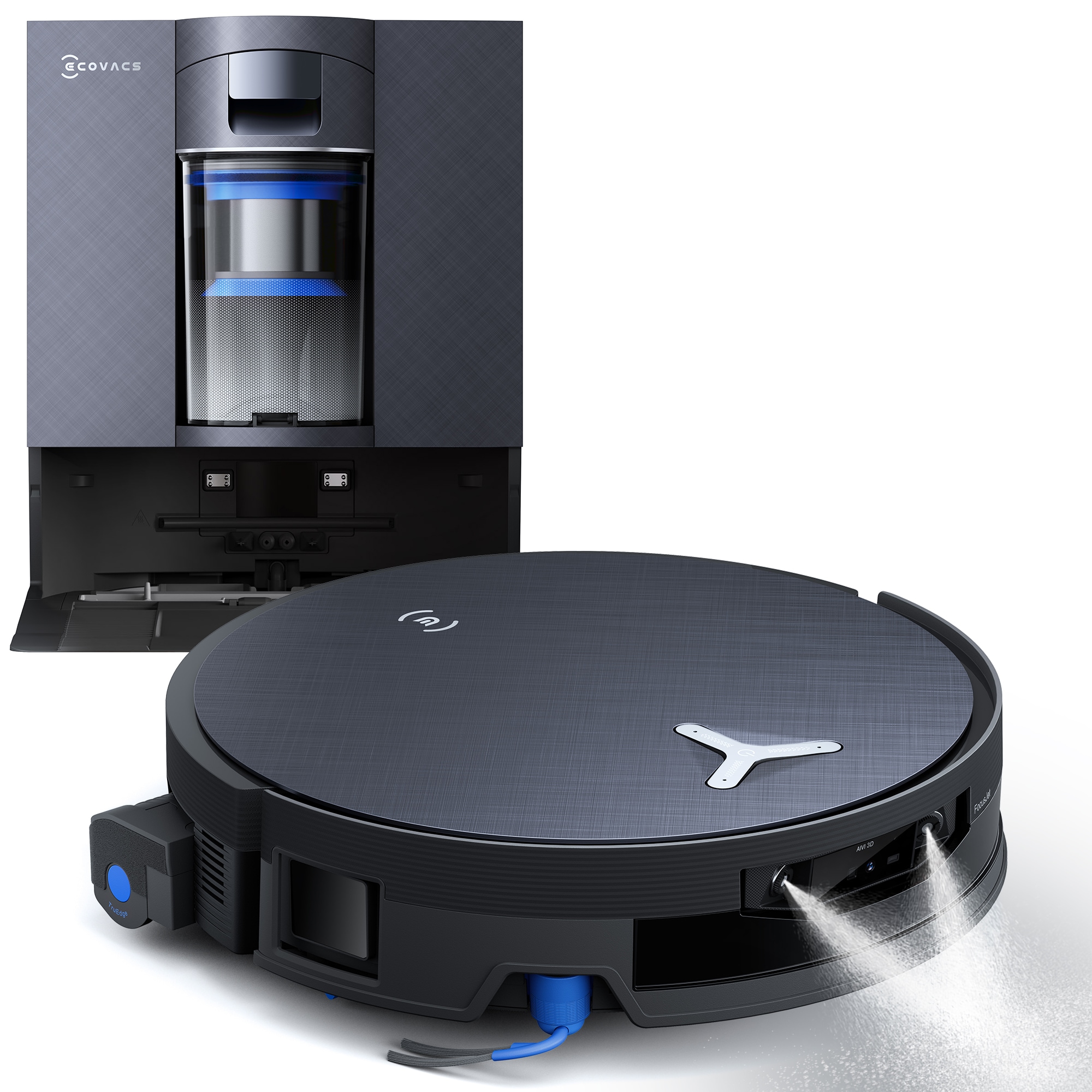 ECOVACS Nass-Trocken-Saugroboter »DEEBOT X12 OmniCyclone, FocusJet-Technologie« 25cm, Wischrolle, OmniCyclone Station (beutellos), Haustierfreundlich