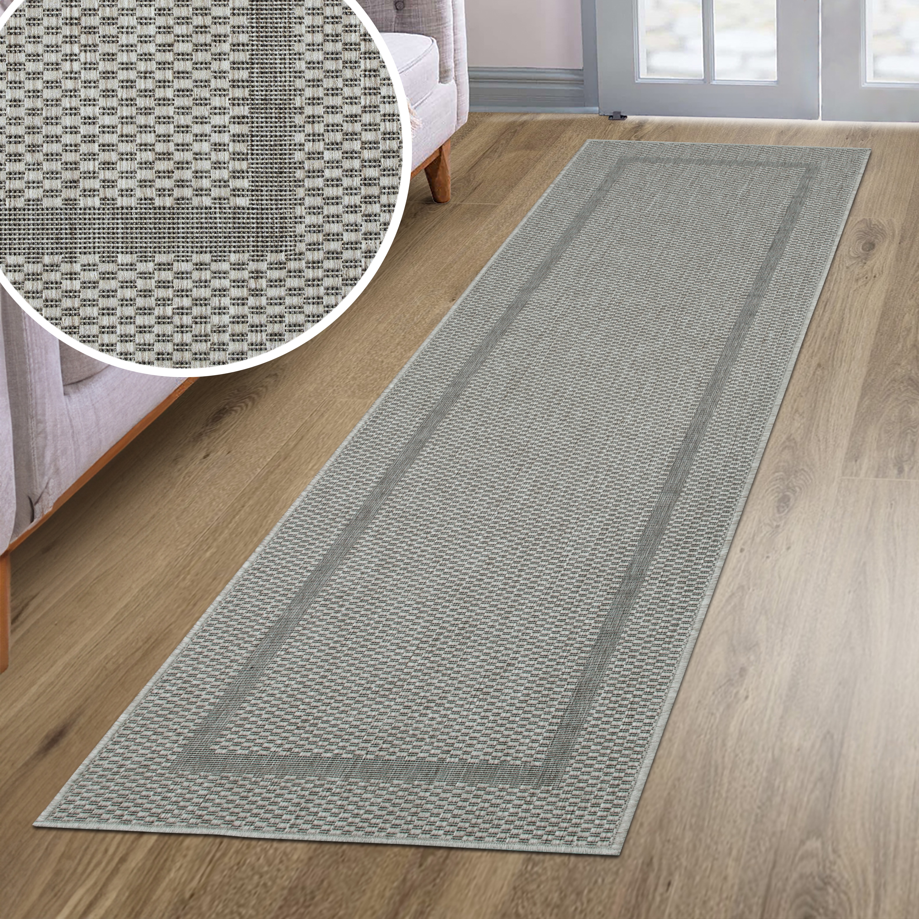 OTTO home Teppich "Venedig Bordüre auch als Läufer erhältlich" rechteckig 3 mm Höhe In- und Outdoor geeignet, Sisal-Optik, Wetterfest & UV-beständig